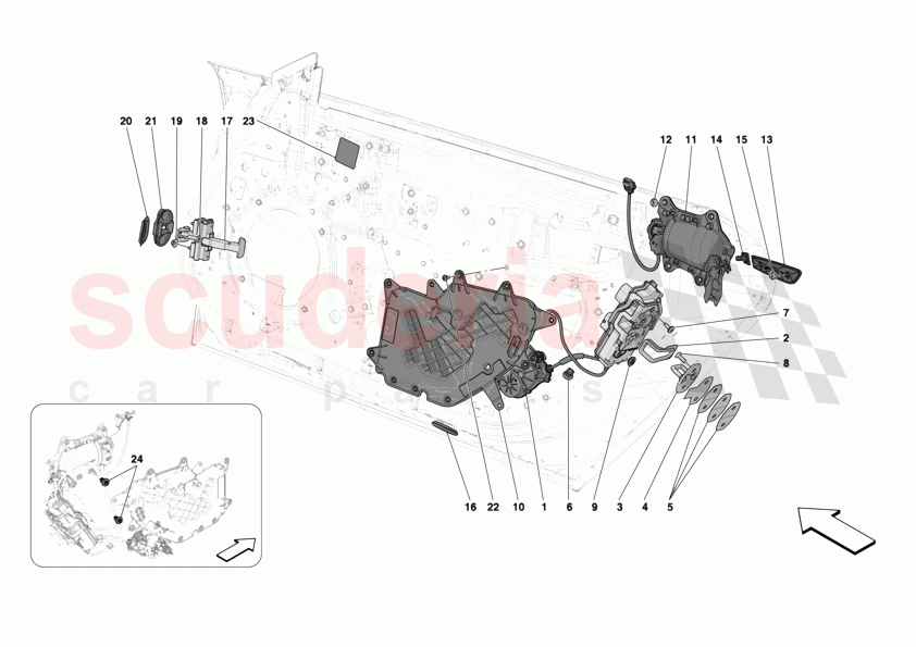 DOORS - OPENING MECHANISMS AND HINGES of Ferrari Ferrari 12Cilindri Spider