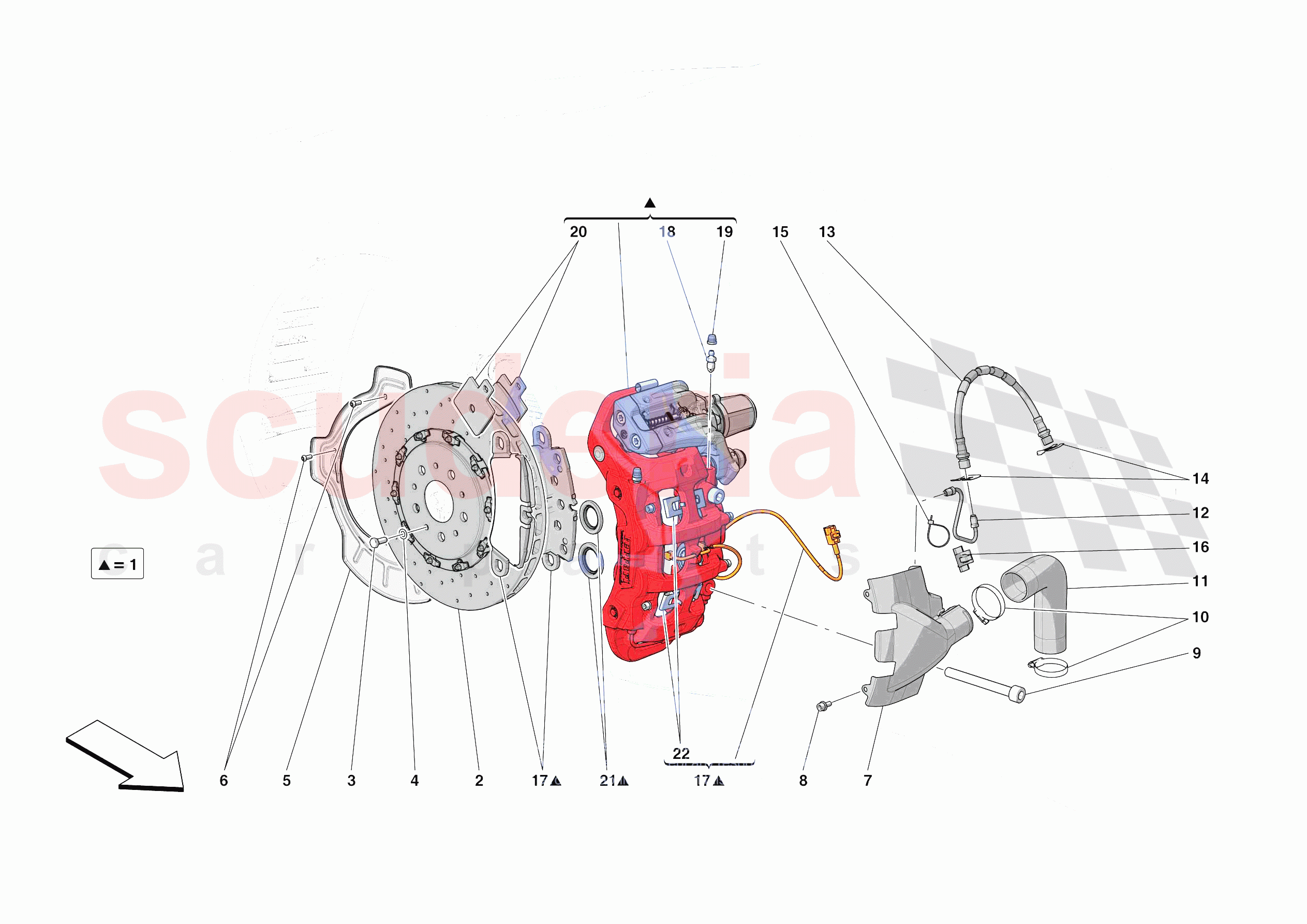 REAR SUSPENSION - CALLIPERS AND DISCS of Ferrari Ferrari 296 GTB Europe