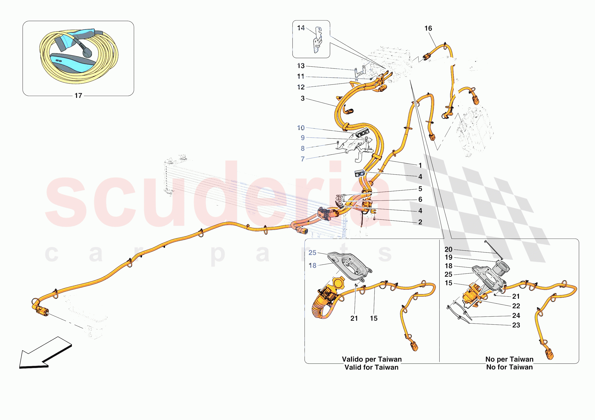HIGH VOLTAGE WIRING HARNESSES of Ferrari Ferrari 296 GTB Europe
