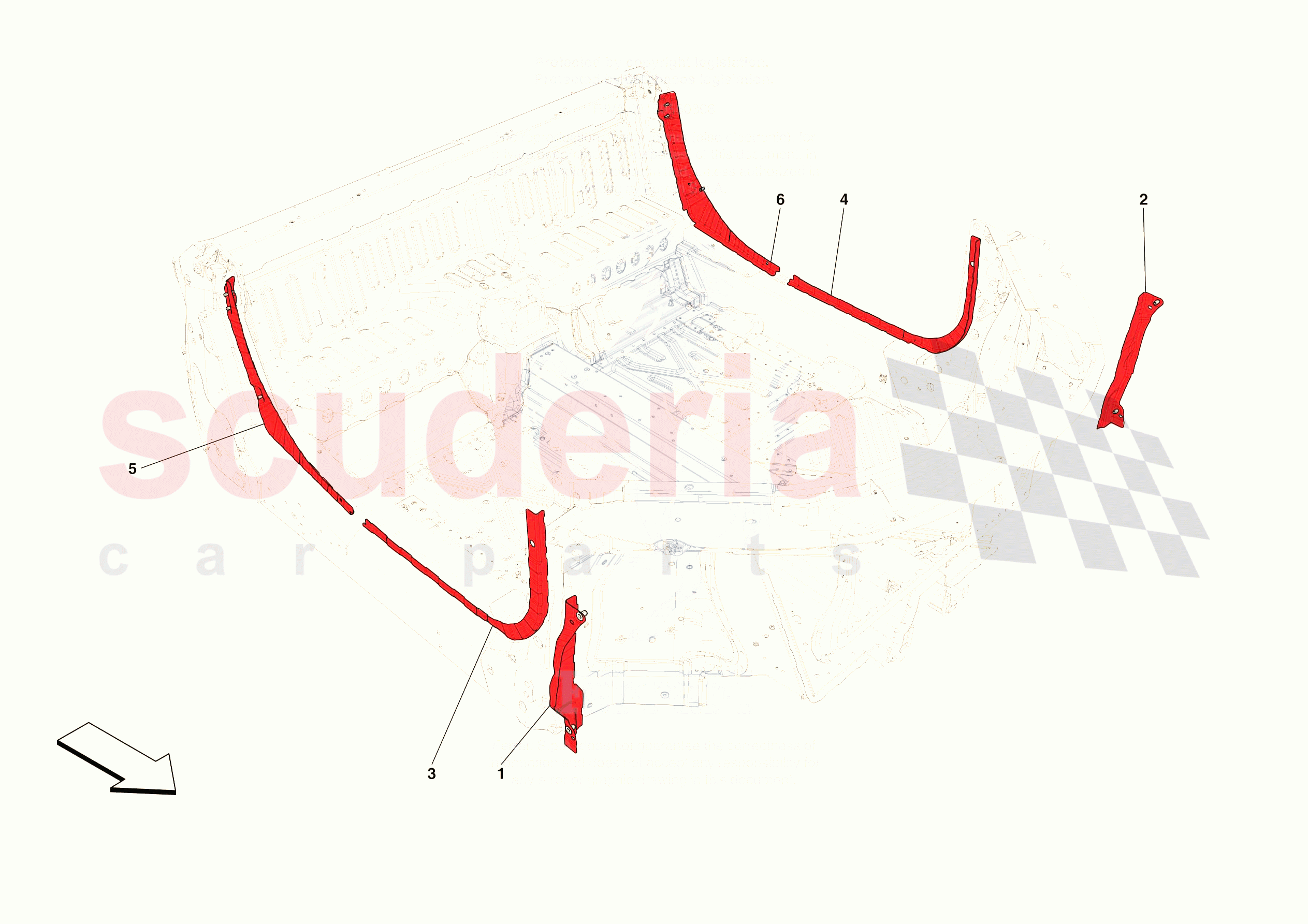 LATERAL SUBSTRUCTURE of Ferrari Ferrari 296 GTB Europe RH