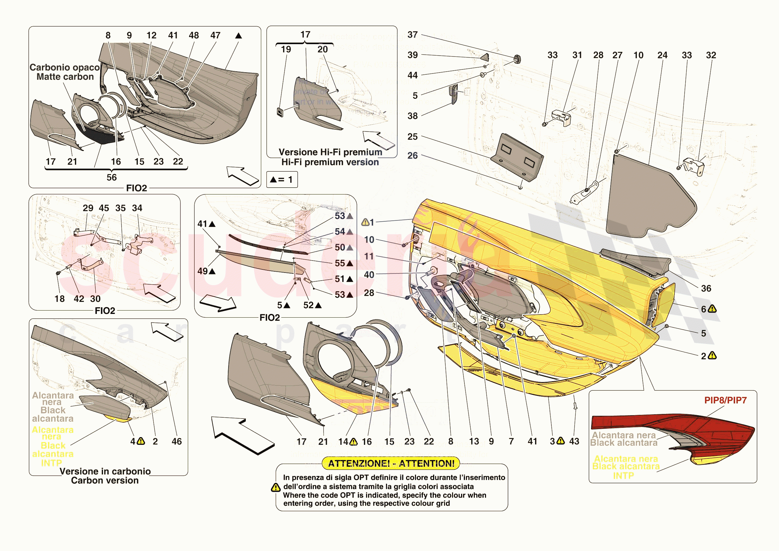 DOORS - TRIM of Ferrari Ferrari 296 GTB Europe RH