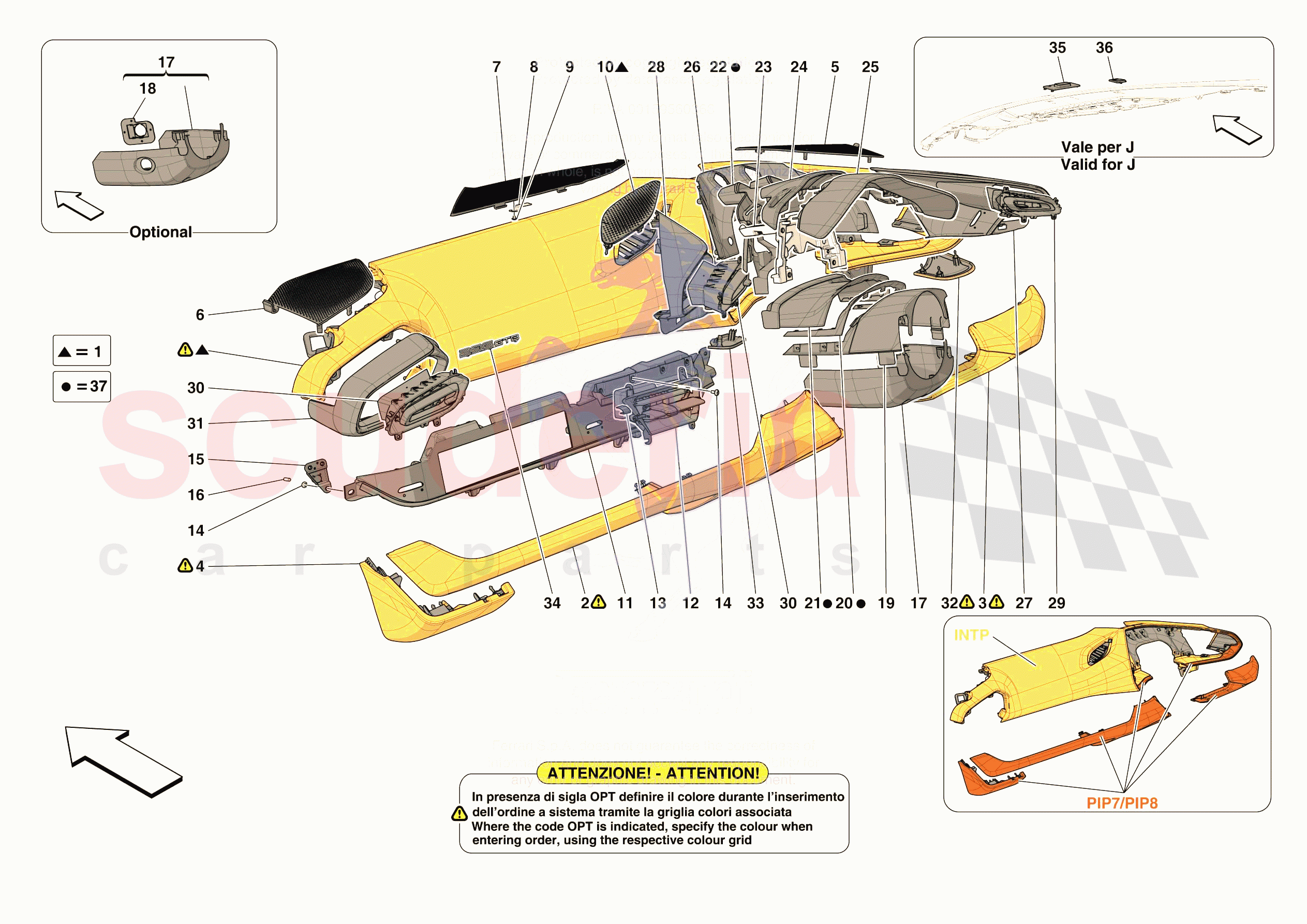 DASHBOARD - TRIM -APPLICABLE FOR RHD- of Ferrari Ferrari 296 GTB Europe RH