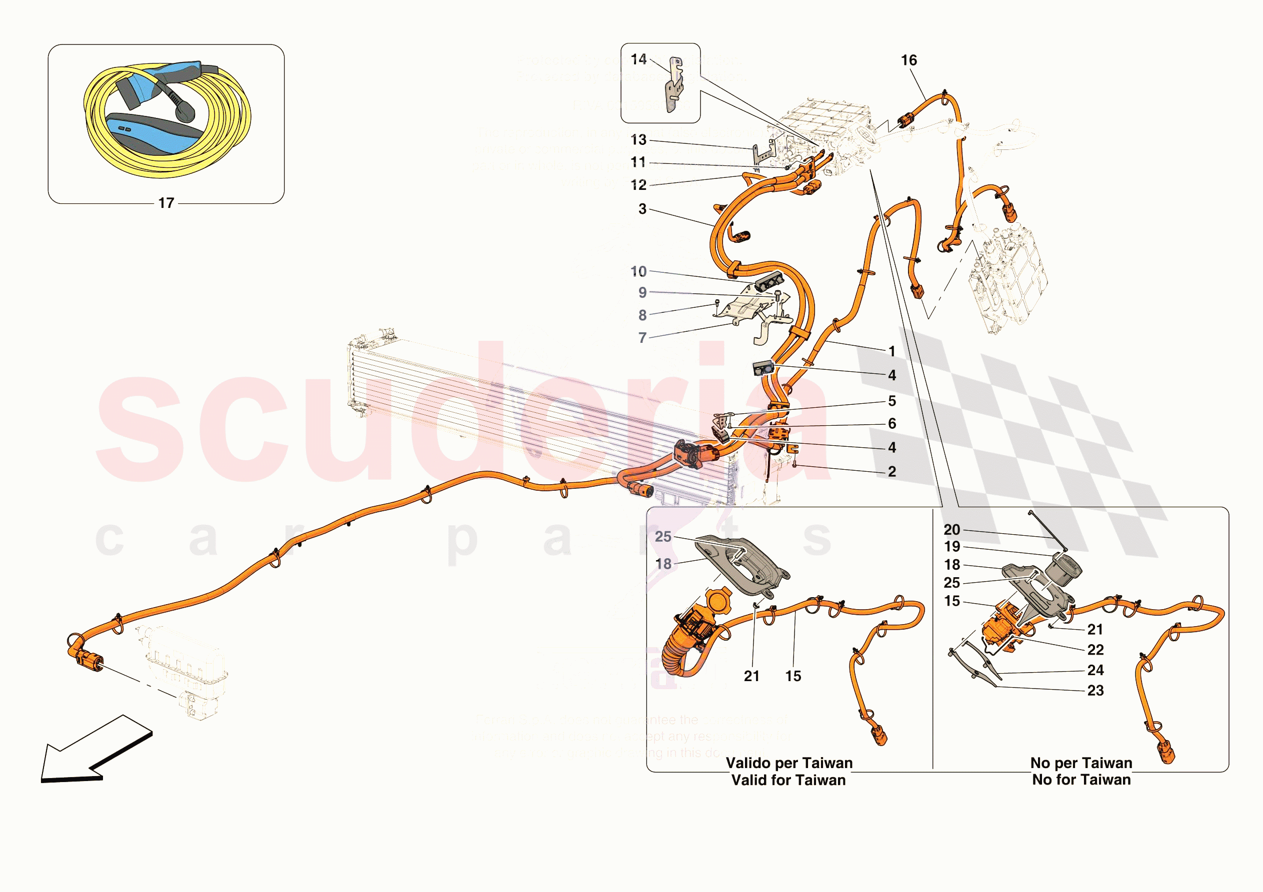 HIGH VOLTAGE WIRING HARNESSES of Ferrari Ferrari 296 GTB Europe RH