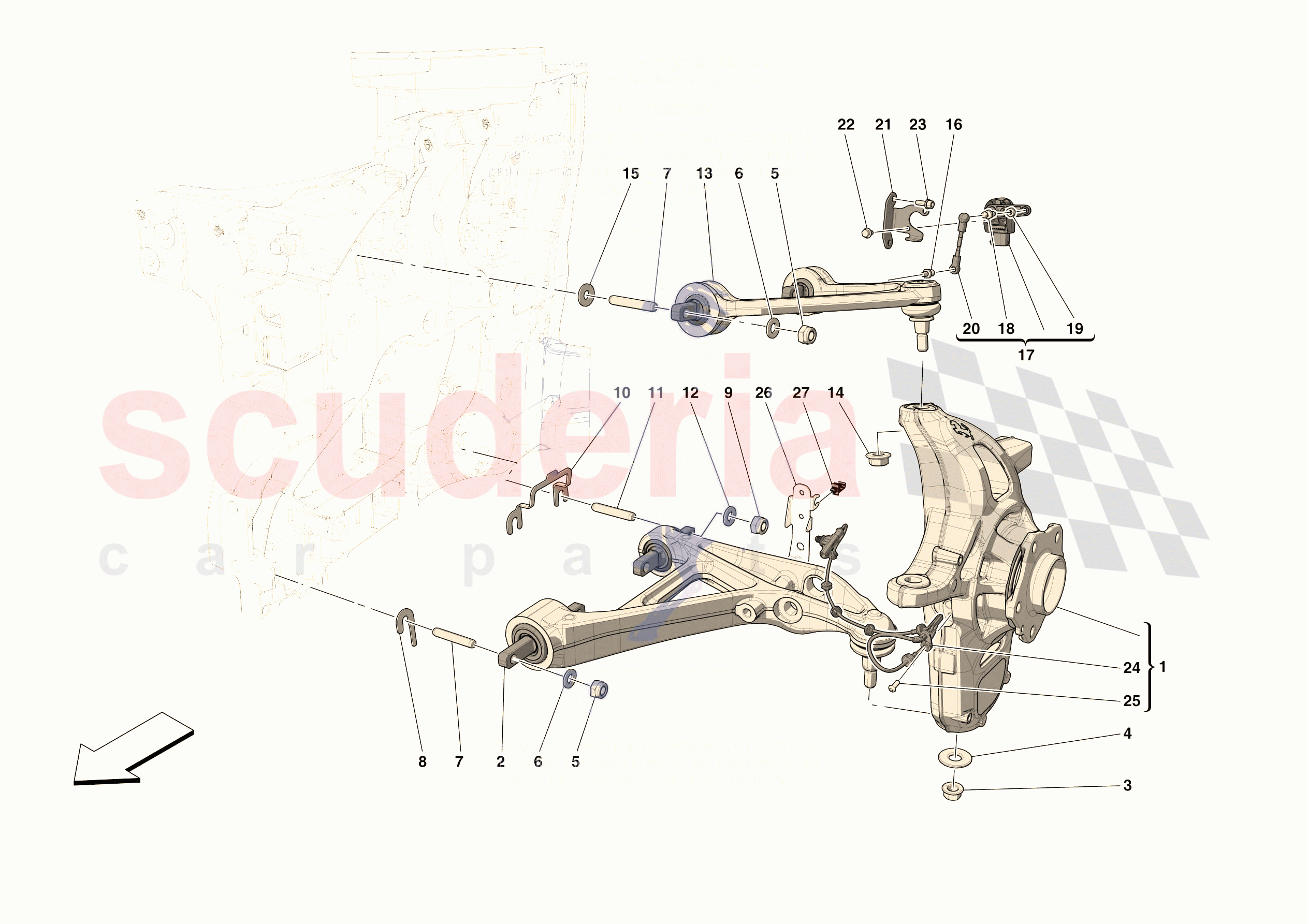 FRONT SUSPENSION - ARMS of Ferrari Ferrari 296 GTB USA
