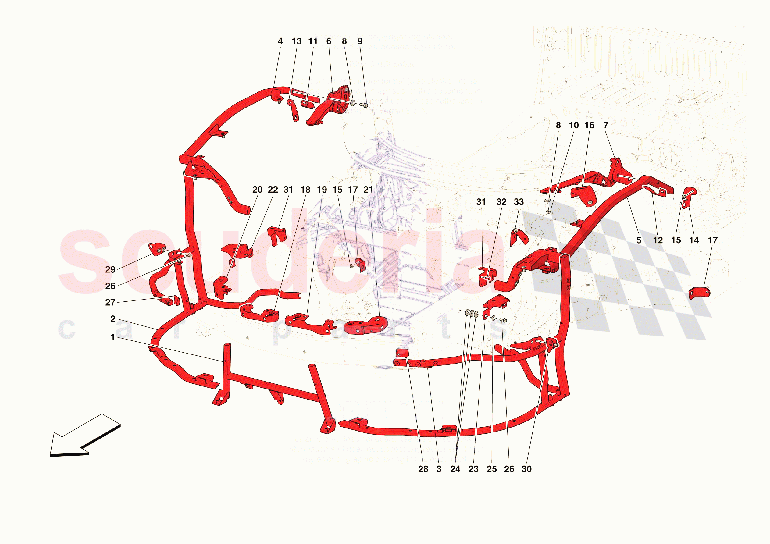 FRONT SUBSTRUCTURE of Ferrari Ferrari 296 GTB USA