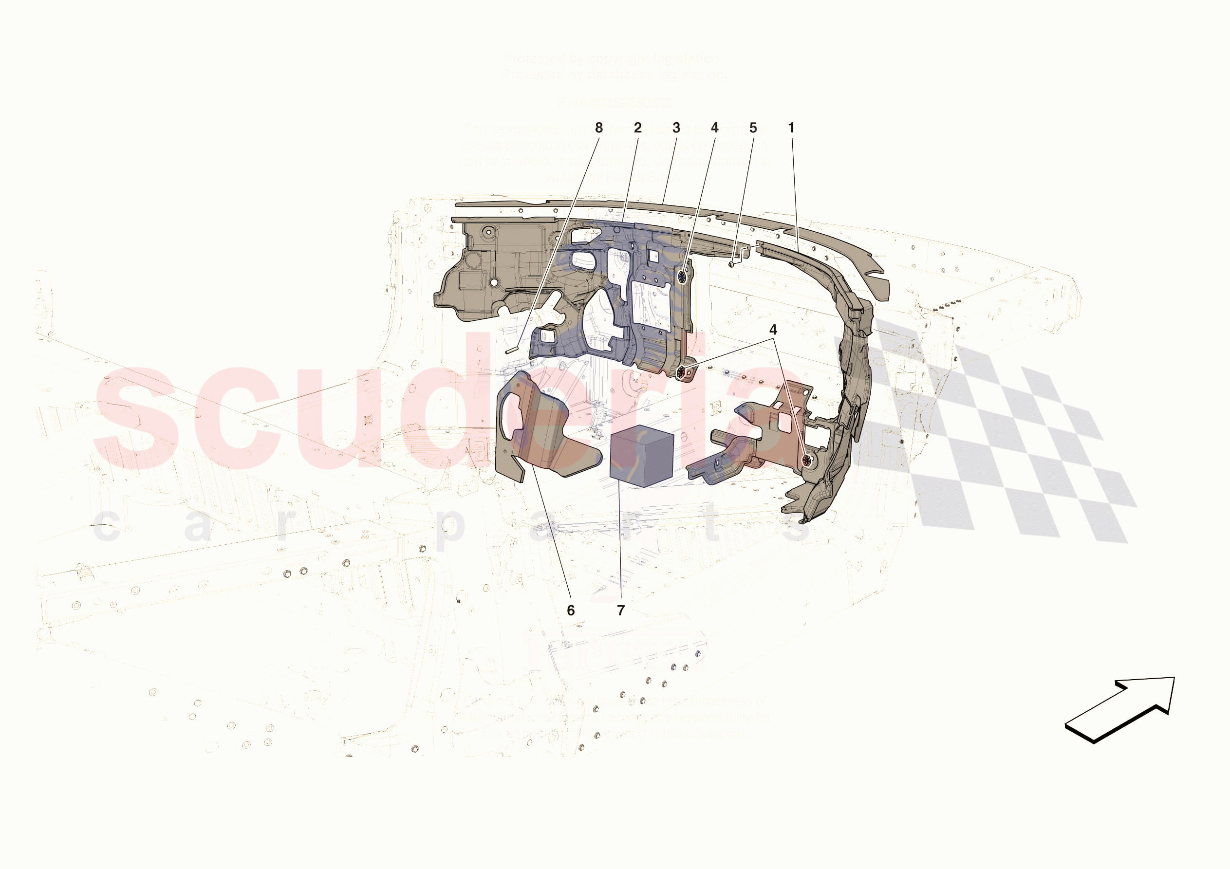 INTERNAL CABIN INSULATION of Ferrari Ferrari 296 GTB USA