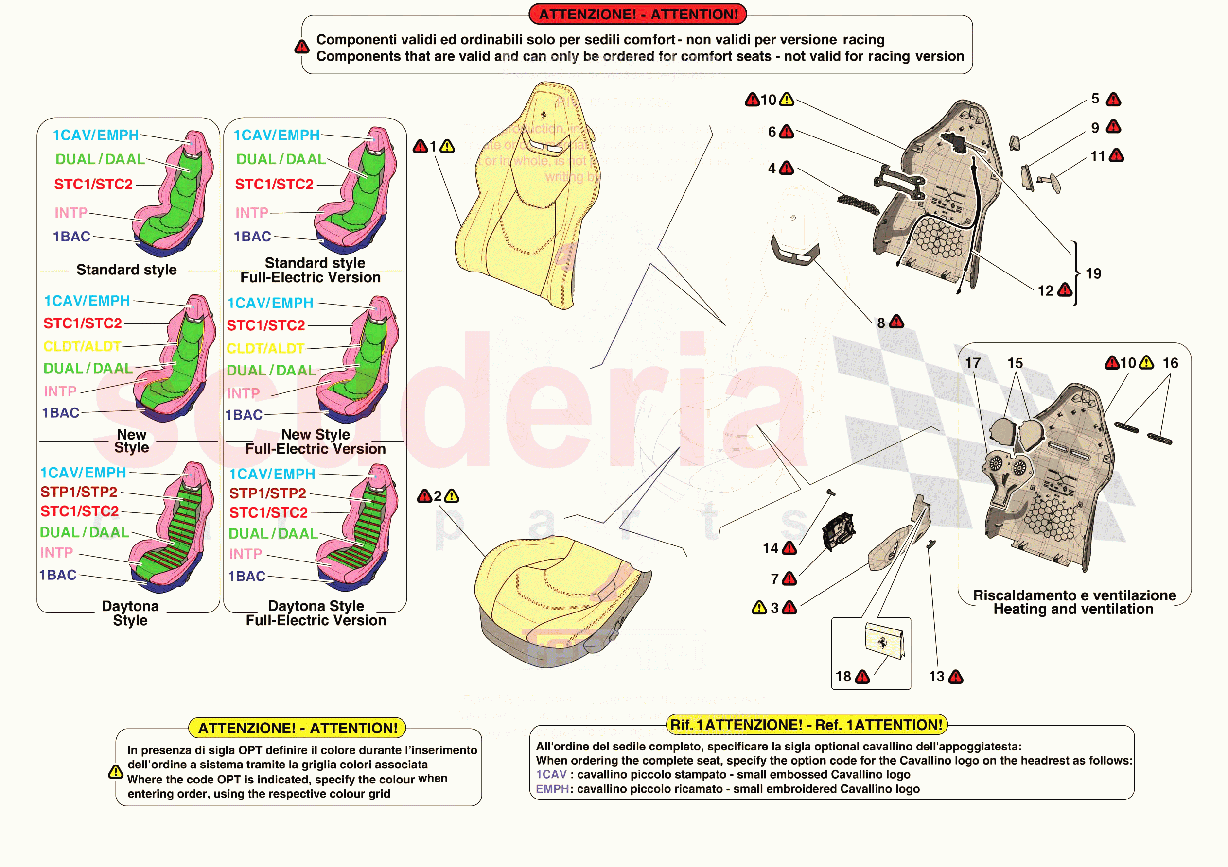 FRONT SEATS - SEAT TRIMS of Ferrari Ferrari 296 GTB USA