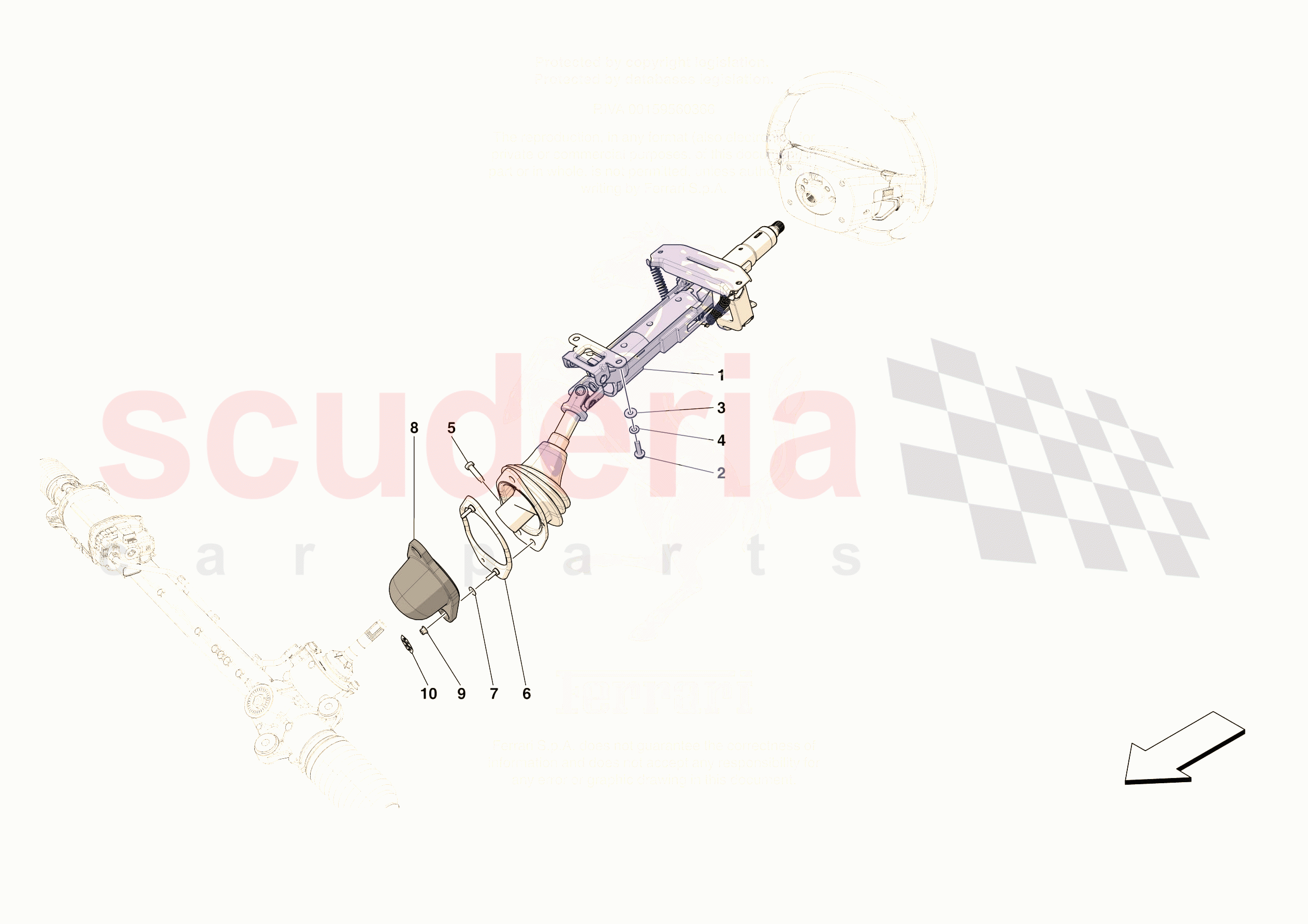 STEERING WHEEL AND STEERING SYSTEM - STEERING COLUMN of Ferrari Ferrari 296 GTS Europe RH