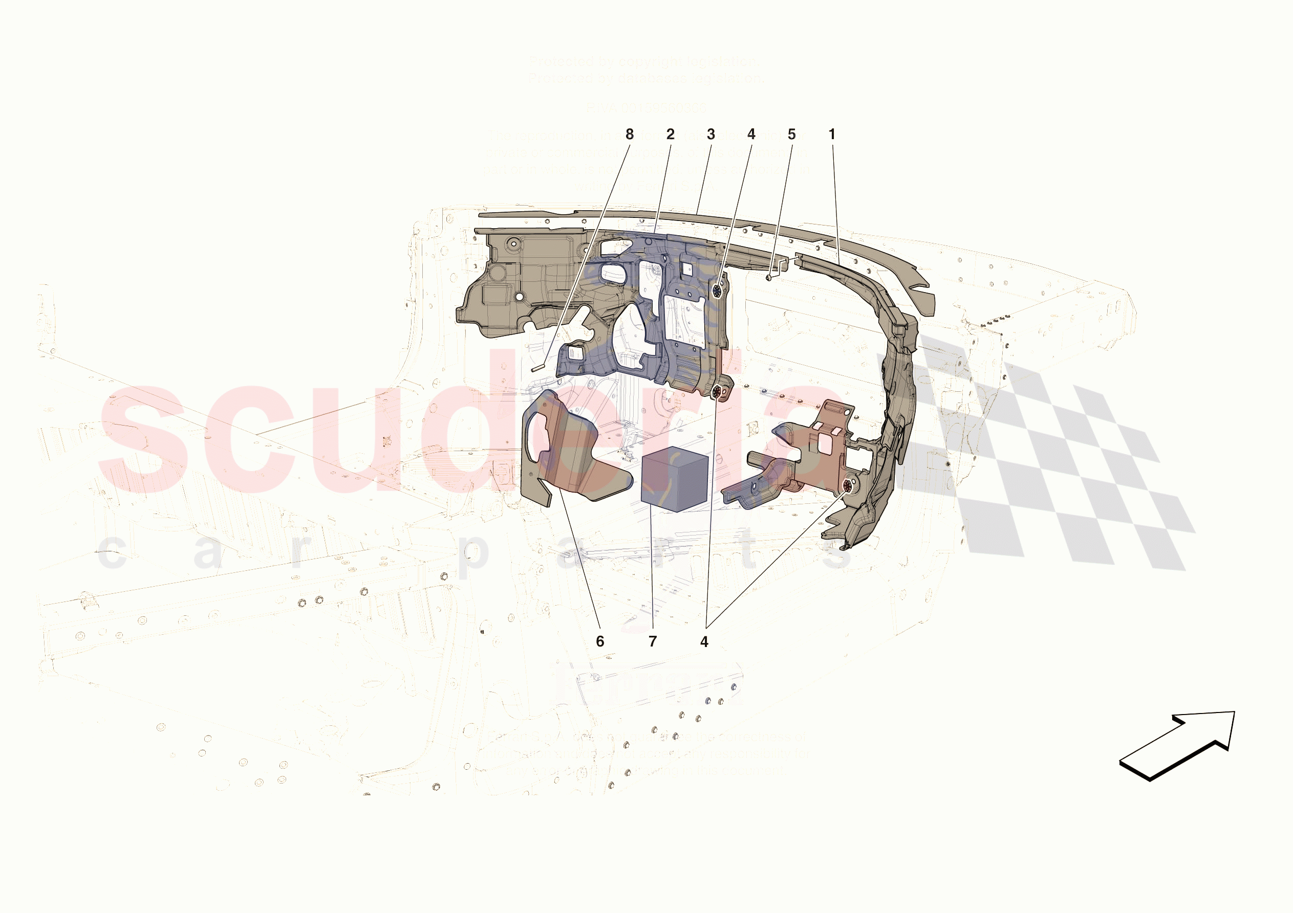 INTERNAL CABIN INSULATION of Ferrari Ferrari 296 GTS Europe RH