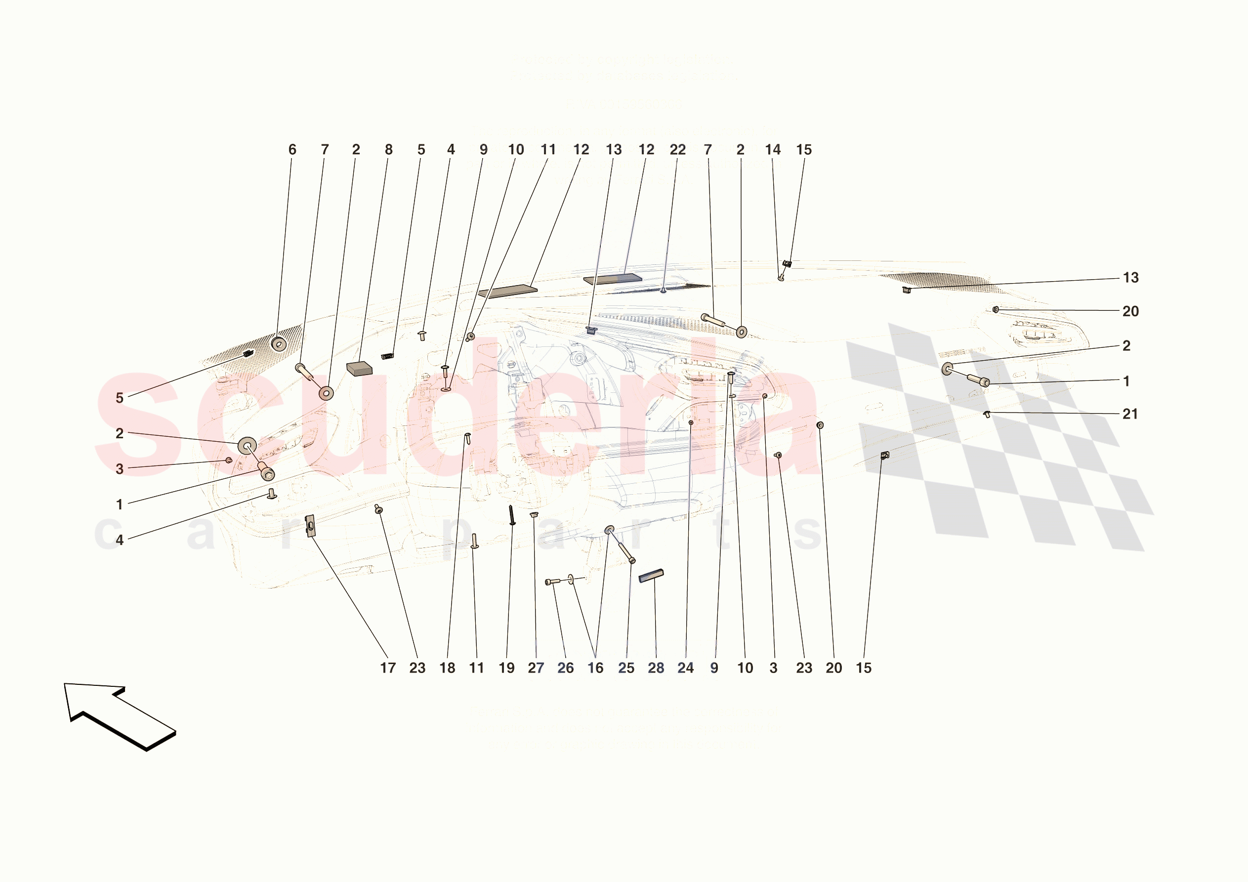 DASHBOARD - FASTENERS of Ferrari Ferrari 296 GTS Europe RH