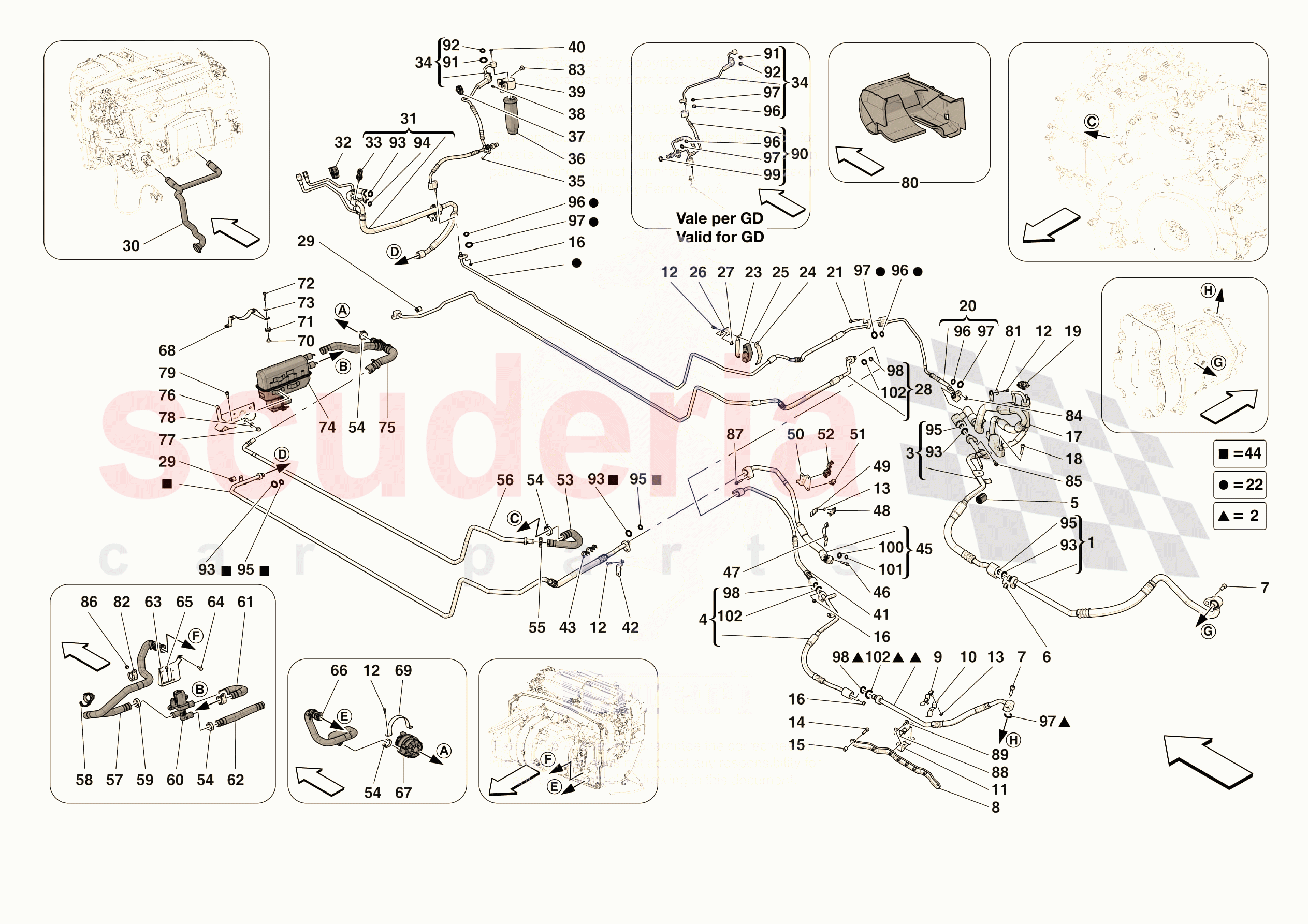 A/C SYSTEM - AIR CONDITIONER SYSTEM of Ferrari Ferrari 296 GTS Europe RH
