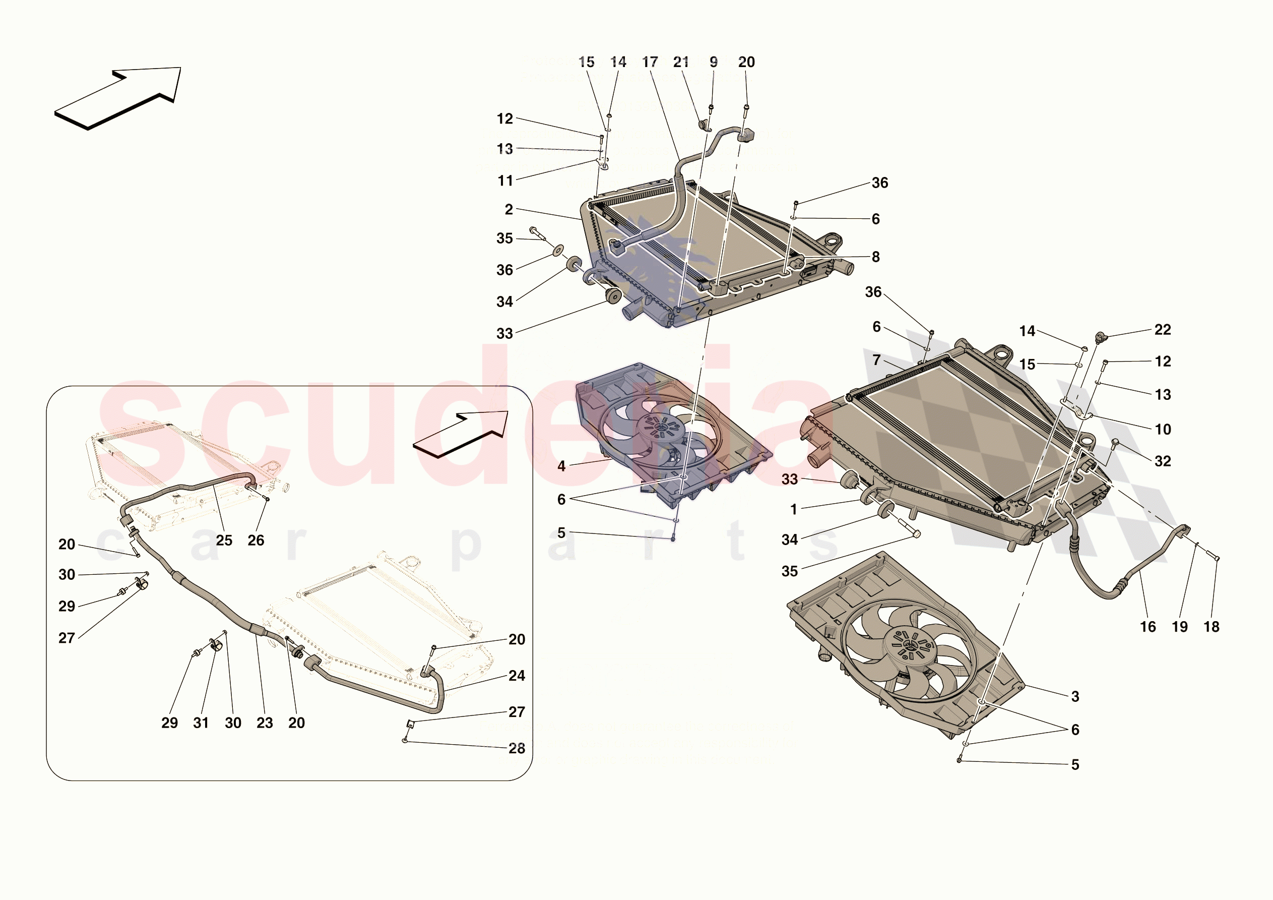 ENGINE COOLING SYSTEM RADIATORS of Ferrari Ferrari 296 GTS USA