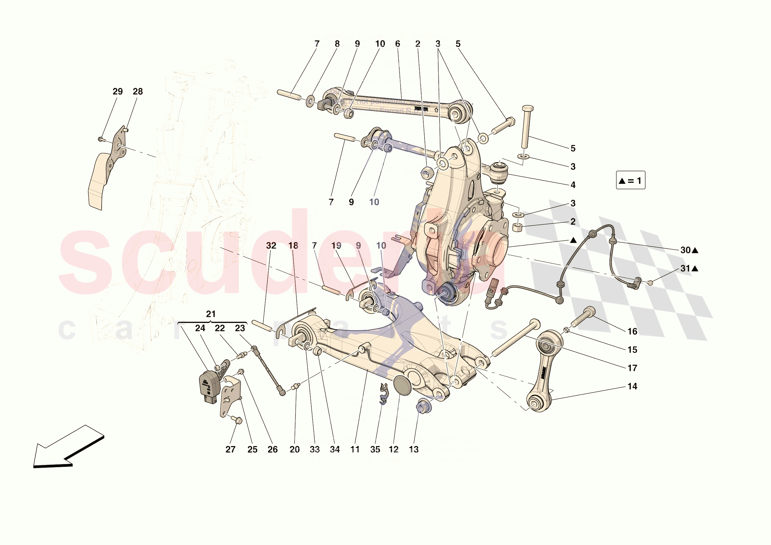 REAR SUSPENSION - ARMS of Ferrari Ferrari 296 GTS USA