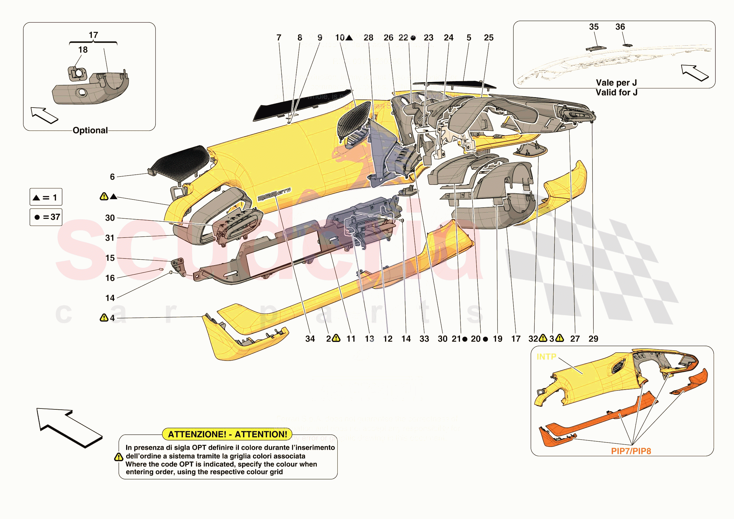 DASHBOARD - TRIM -APPLICABLE FOR RHD- of Ferrari Ferrari 296 GTS USA