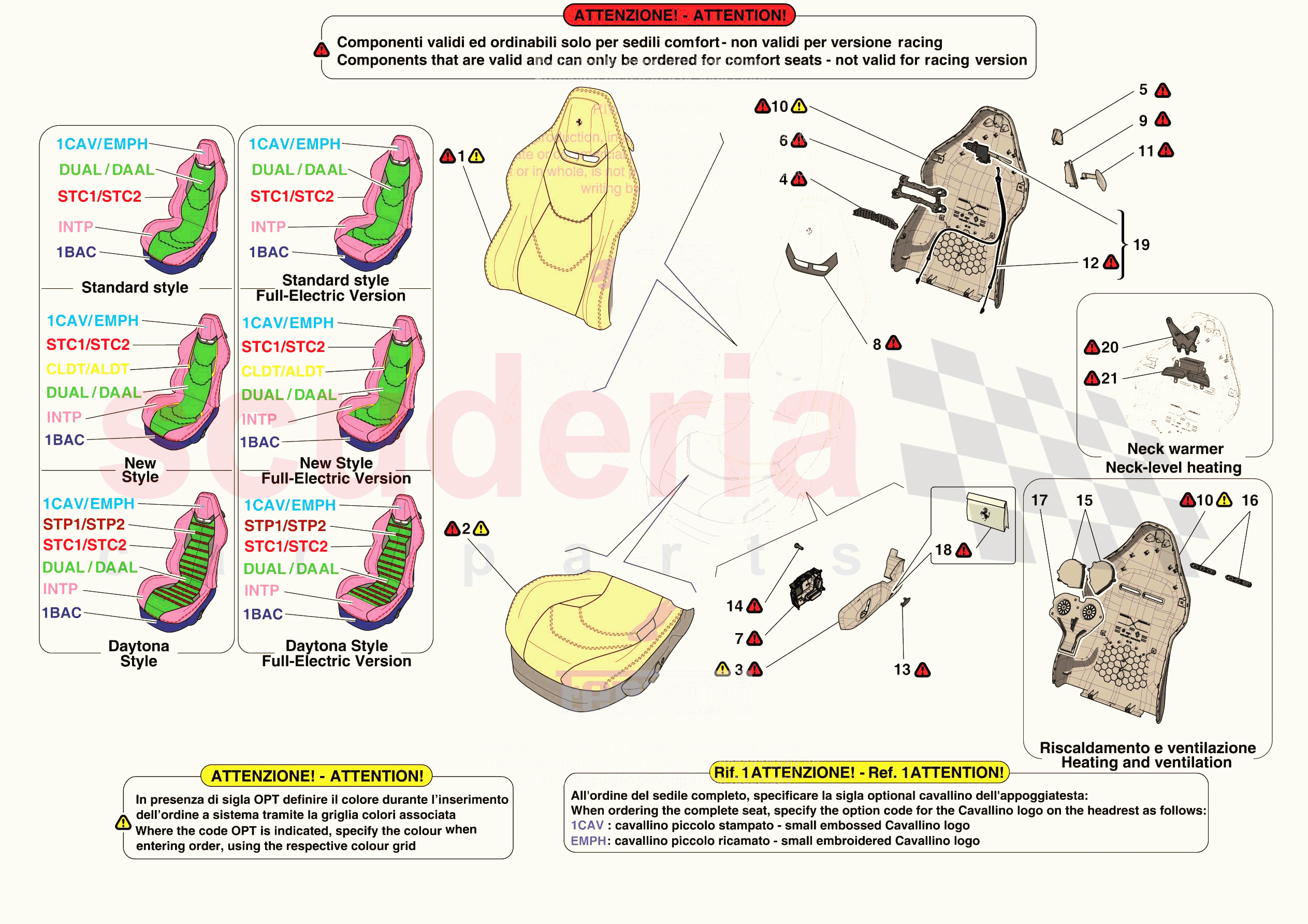 FRONT SEATS - SEAT TRIMS of Ferrari Ferrari 296 GTS USA