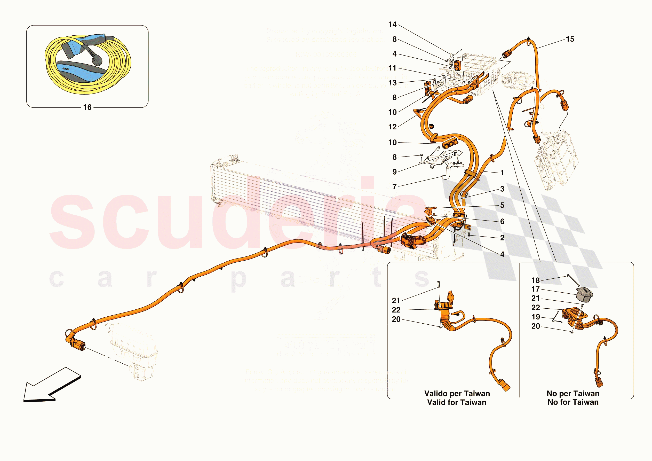 HIGH VOLTAGE WIRING HARNESSES of Ferrari Ferrari 296 GTS USA