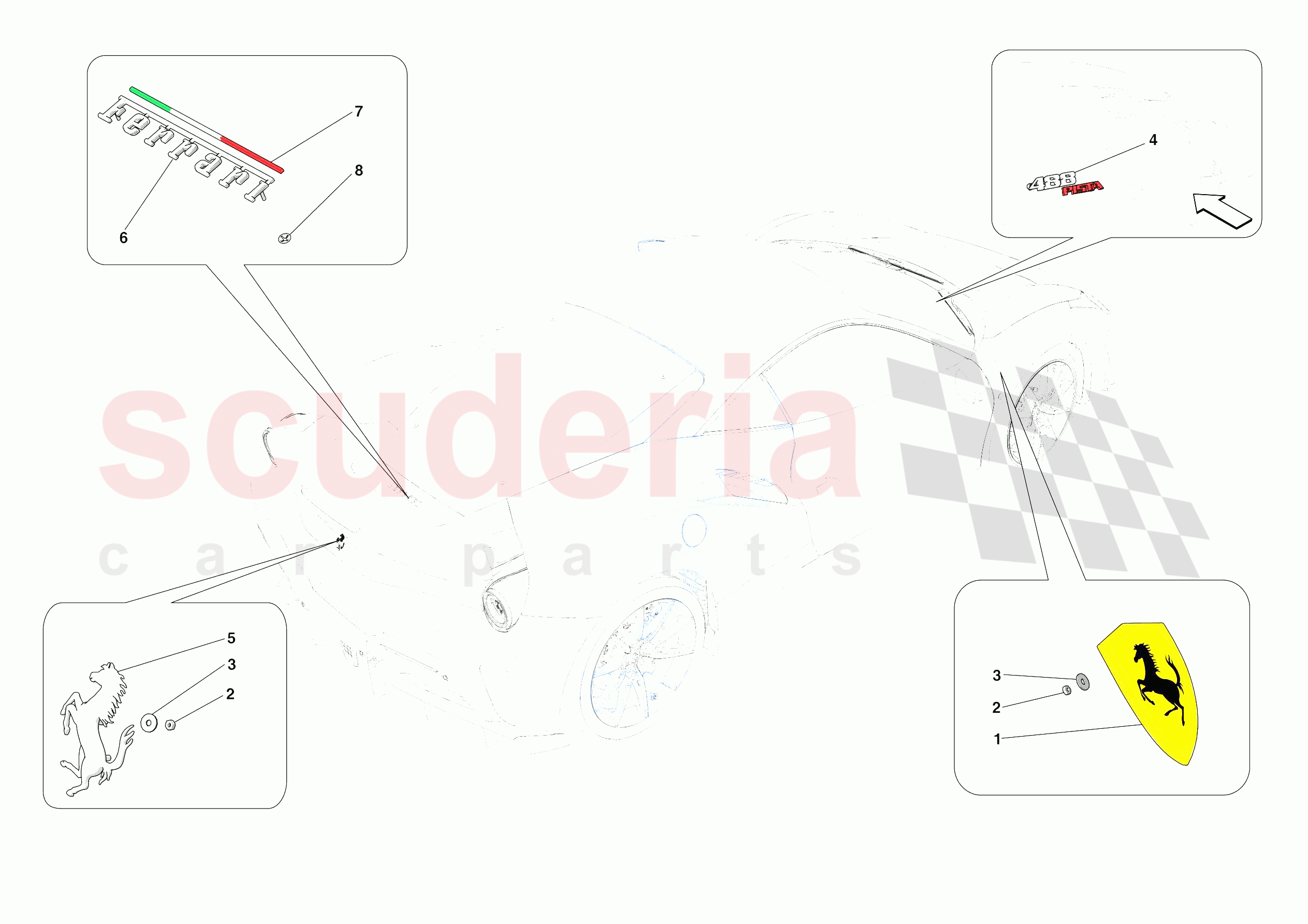 BADGES of Ferrari Ferrari 488 Pista Europe