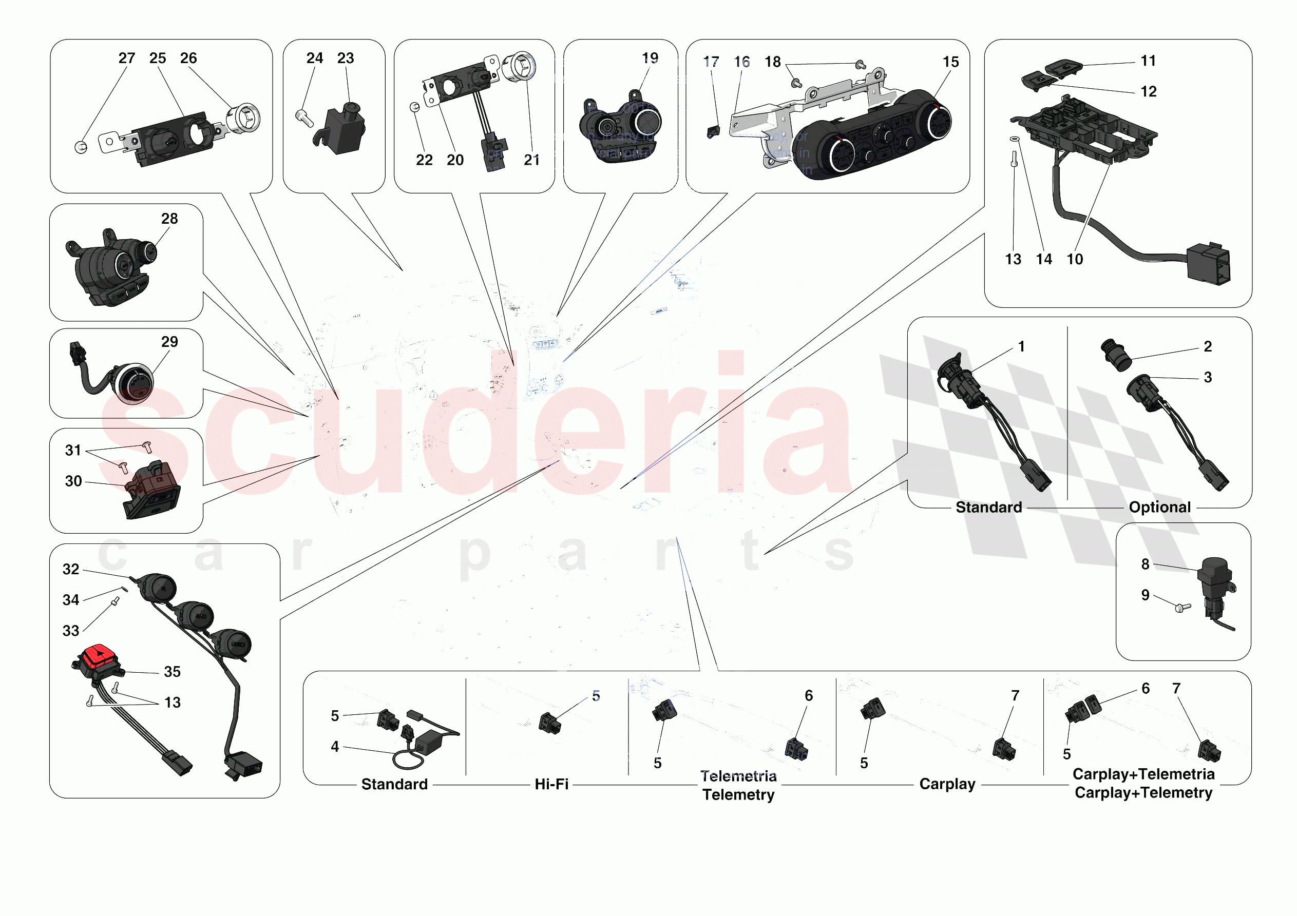 OTHER ELECTRICAL CONTROLS of Ferrari Ferrari 488 Pista Europe