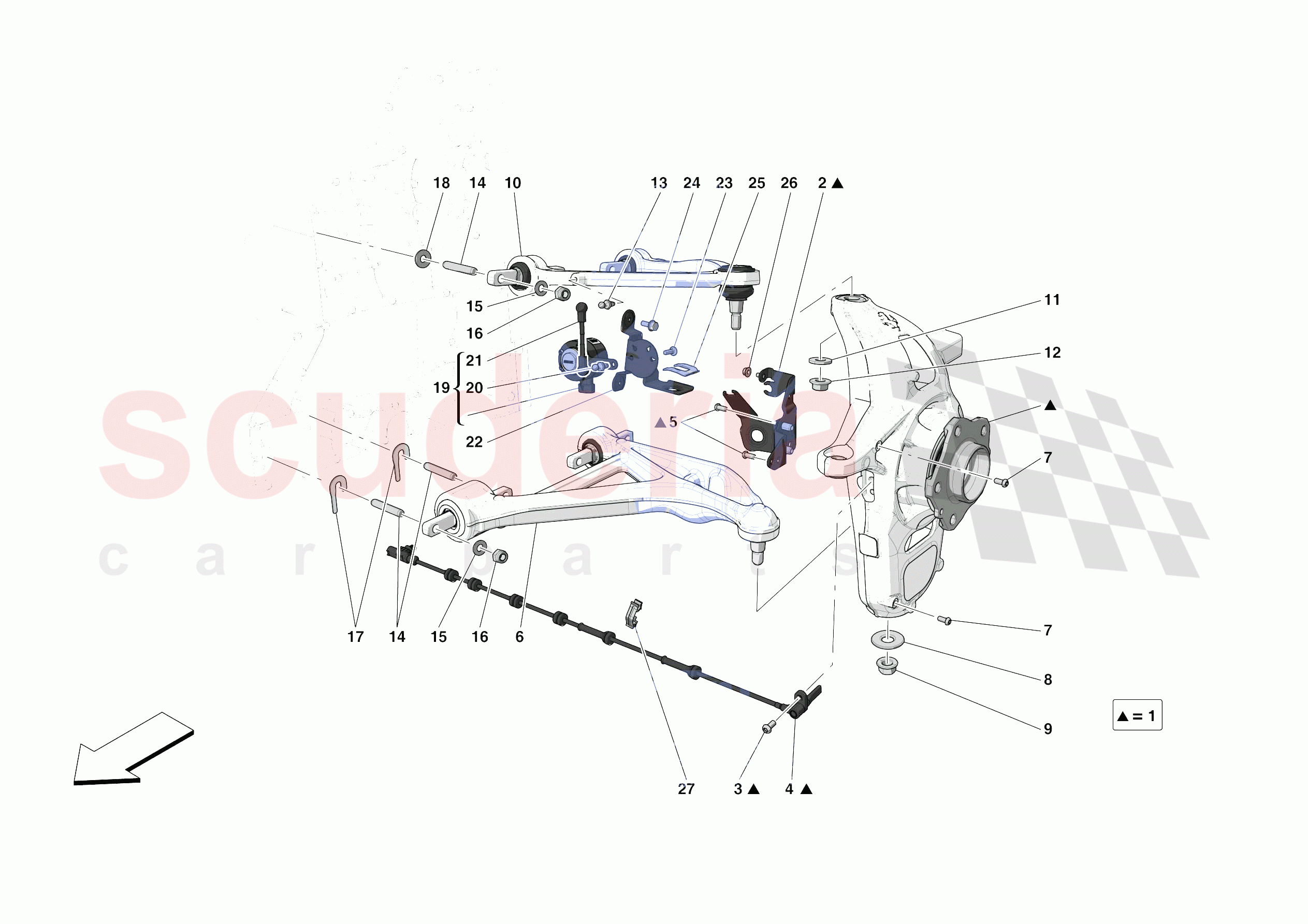 FRONT SUSPENSION - ARMS of Ferrari Ferrari 488 Pista Europe RH