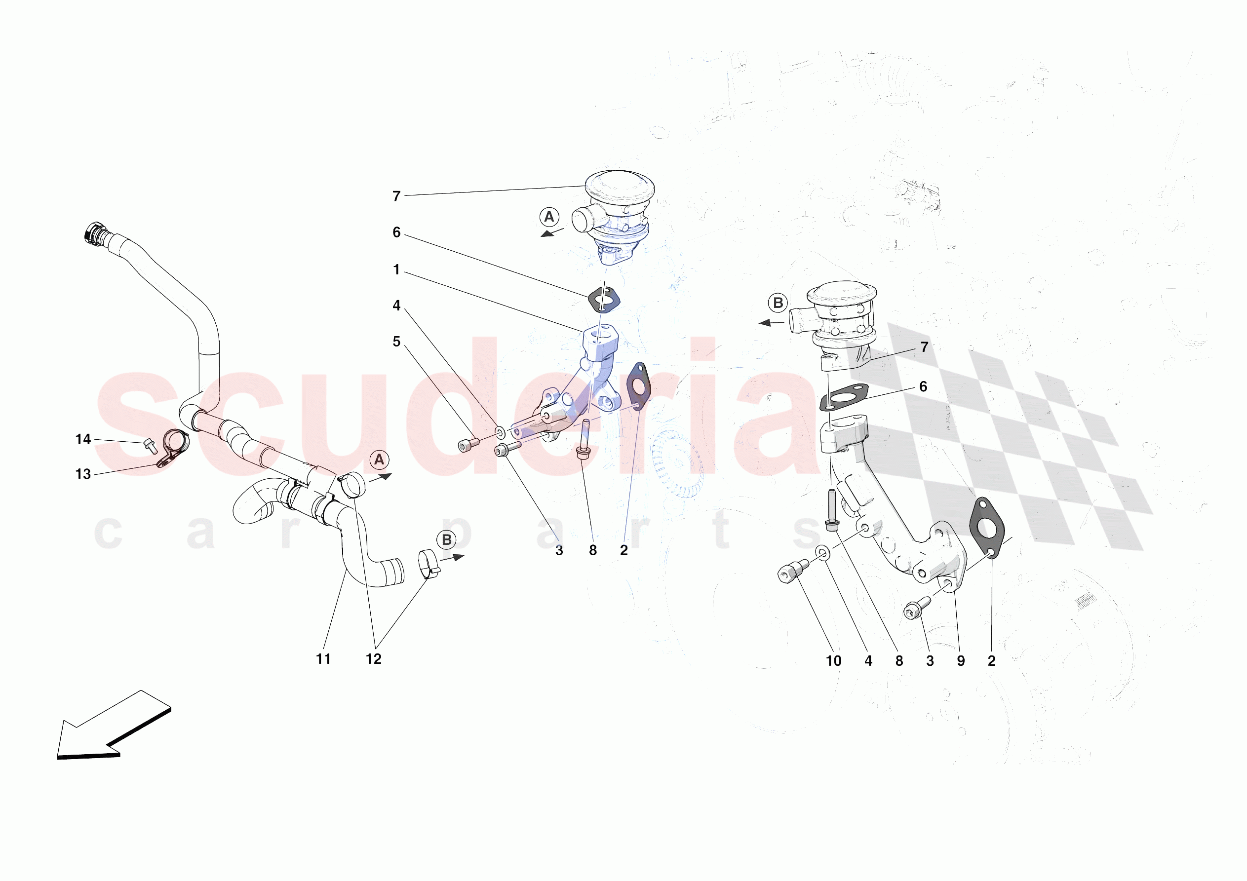 EMISSIONS CONTROL SYSTEM PIPES AND VALVES of Ferrari Ferrari 488 Pista Spider Europe