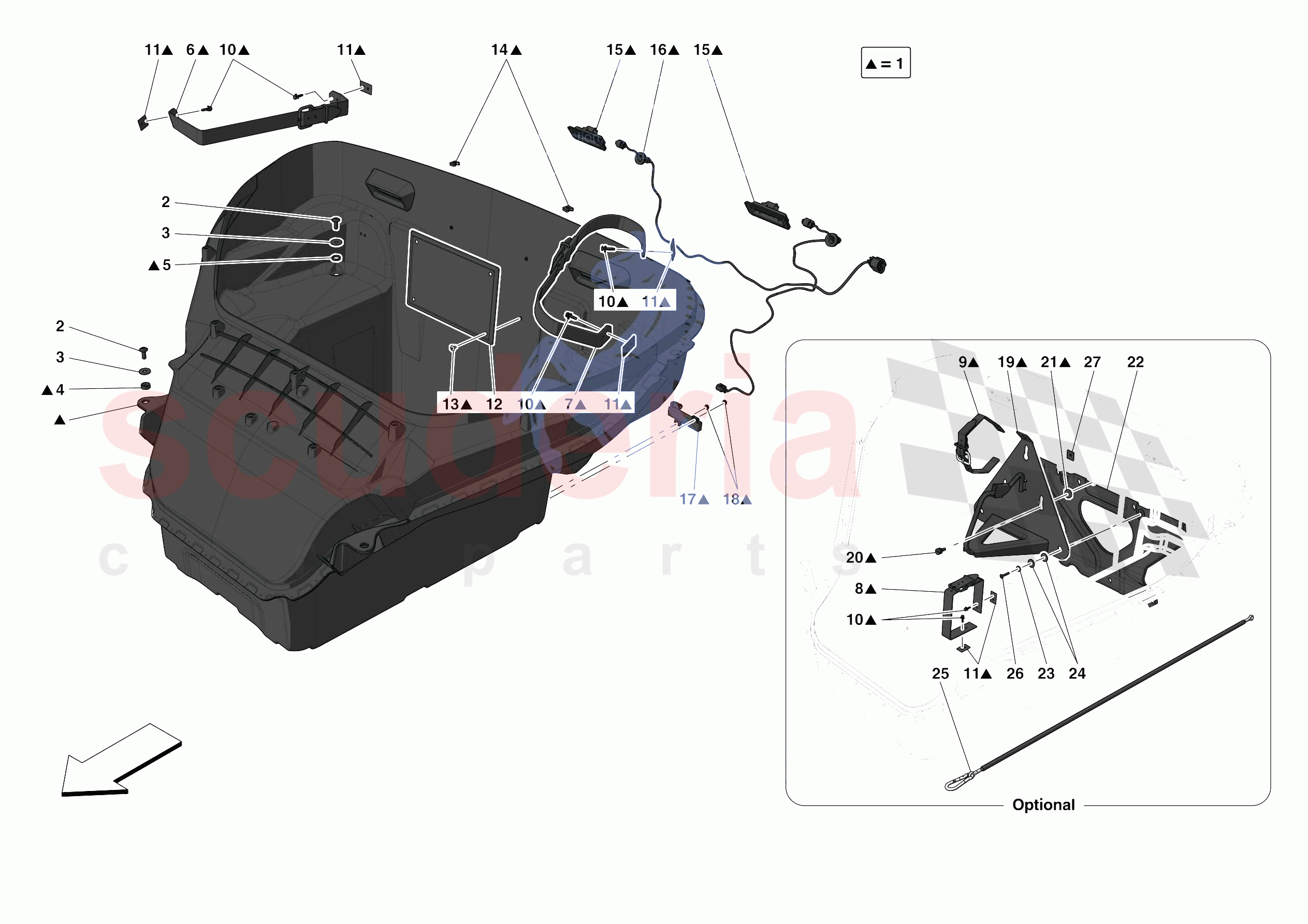 LUGGAGE COMPARTMENT MATS of Ferrari Ferrari 488 Pista Spider Europe