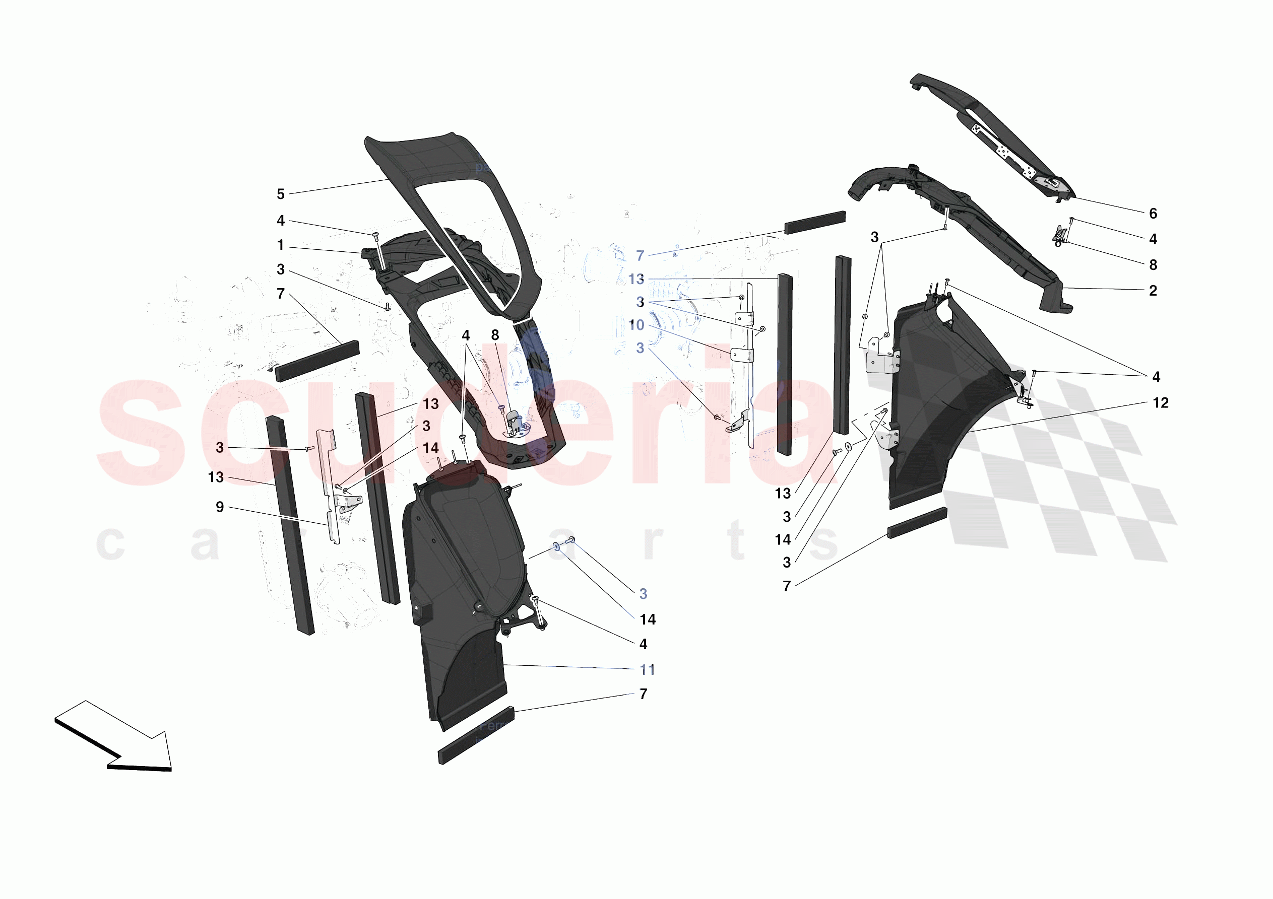 LATERAL AIR INTAKES of Ferrari Ferrari 488 Pista Spider Europe RH