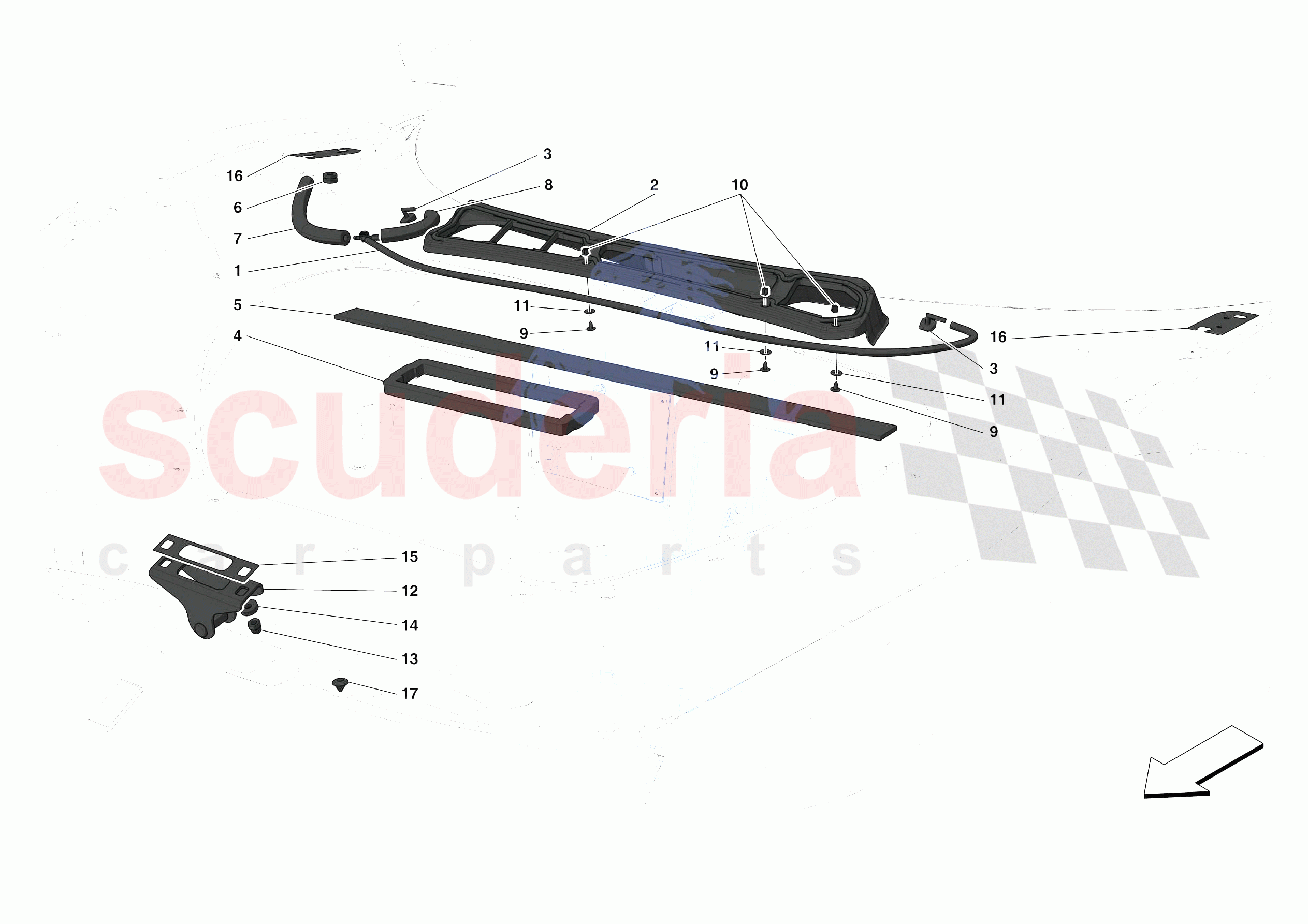 FRONT LID TRIM of Ferrari Ferrari 488 Pista Spider Europe RH