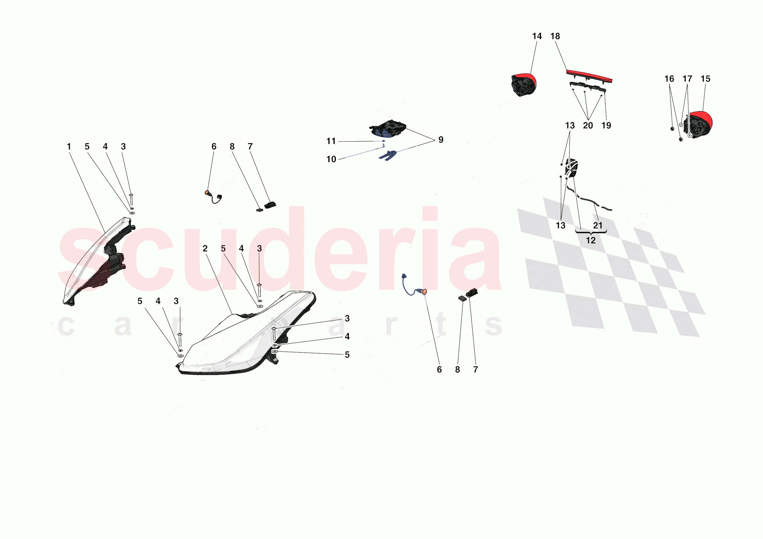 LIGHTING SYSTEMS of Ferrari Ferrari 488 Pista Spider Europe RH