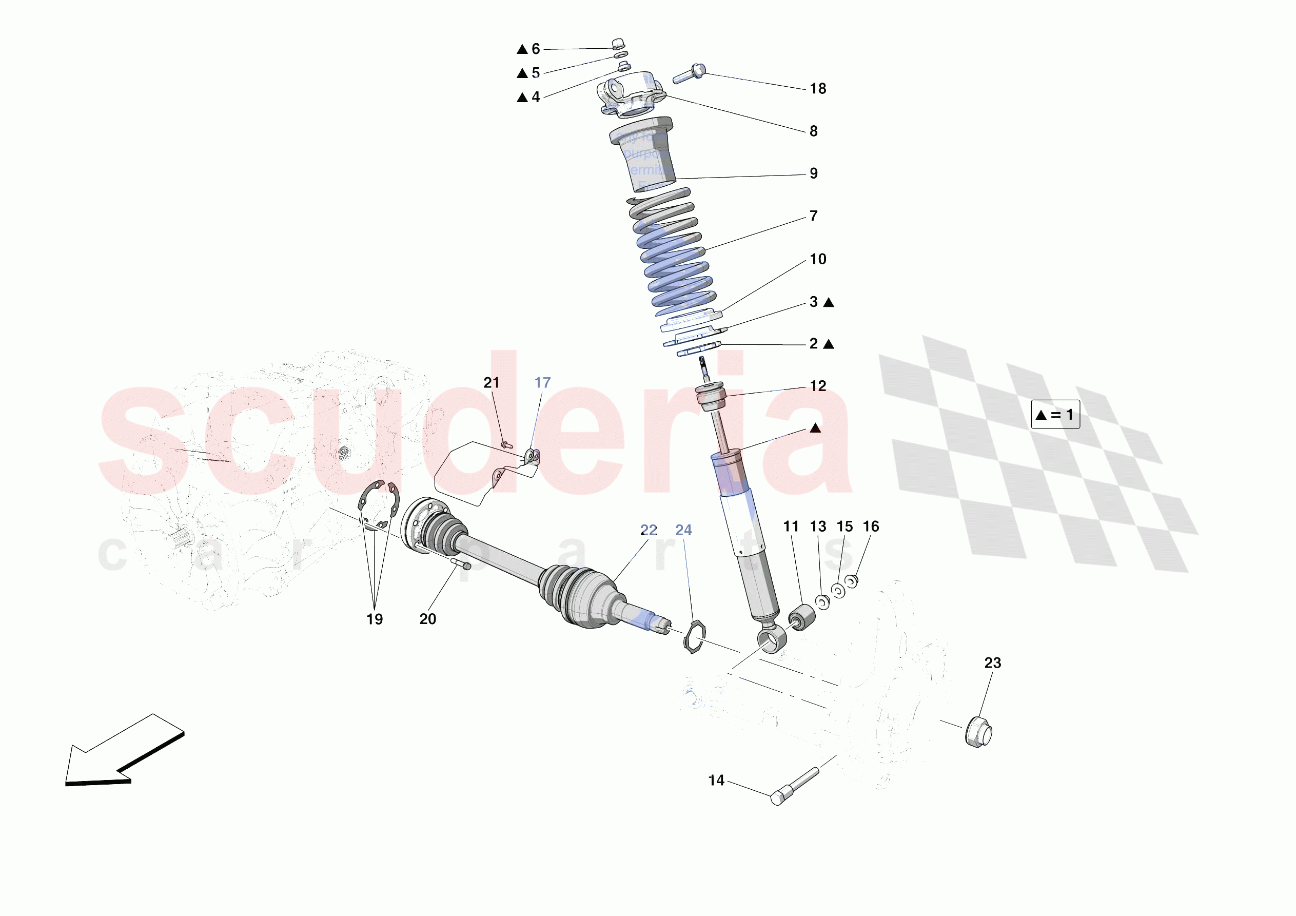 REAR SUSPENSION - SHOCK ABSORBERS of Ferrari Ferrari 488 Pista Spider USA