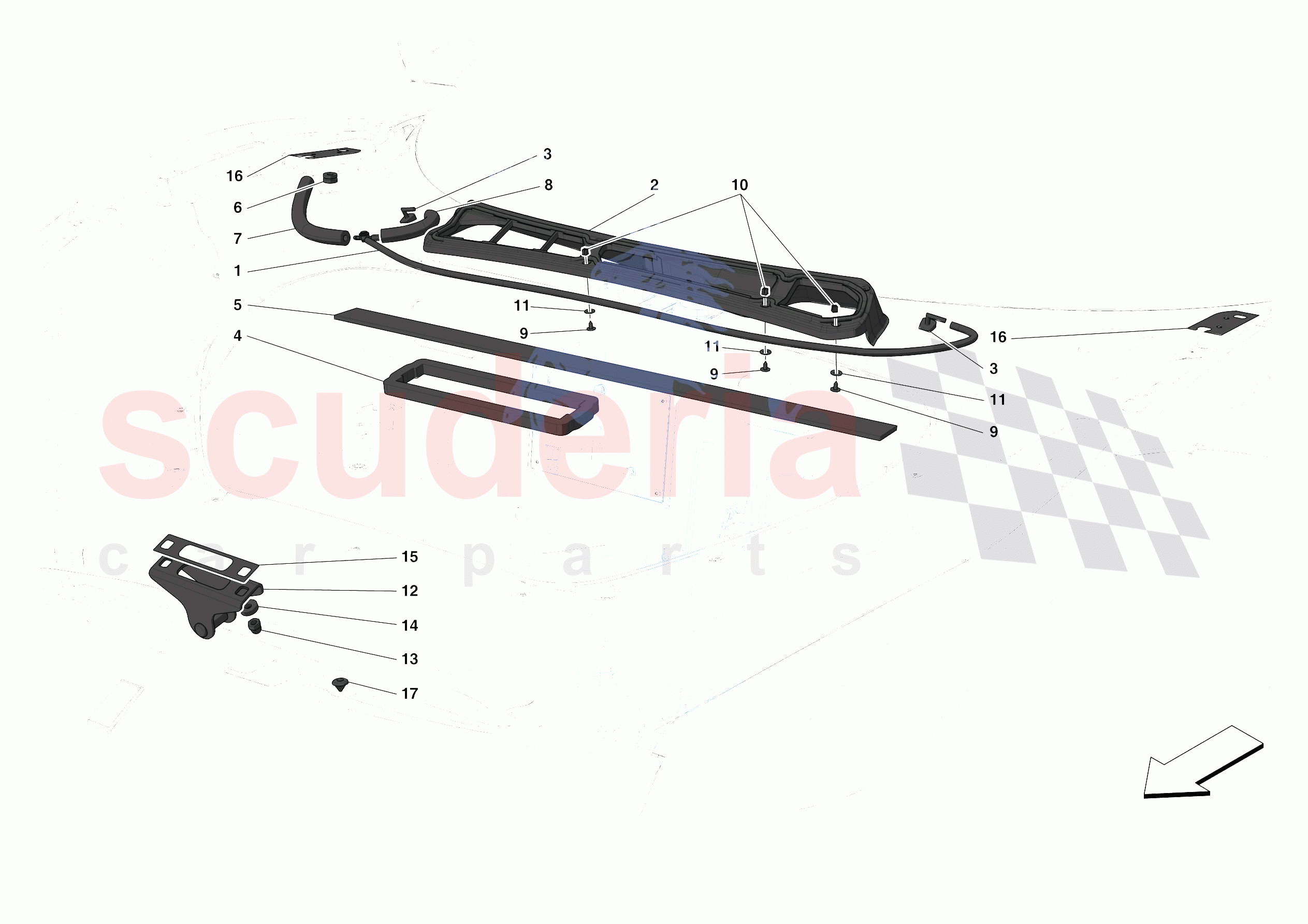 FRONT LID TRIM of Ferrari Ferrari 488 Pista USA