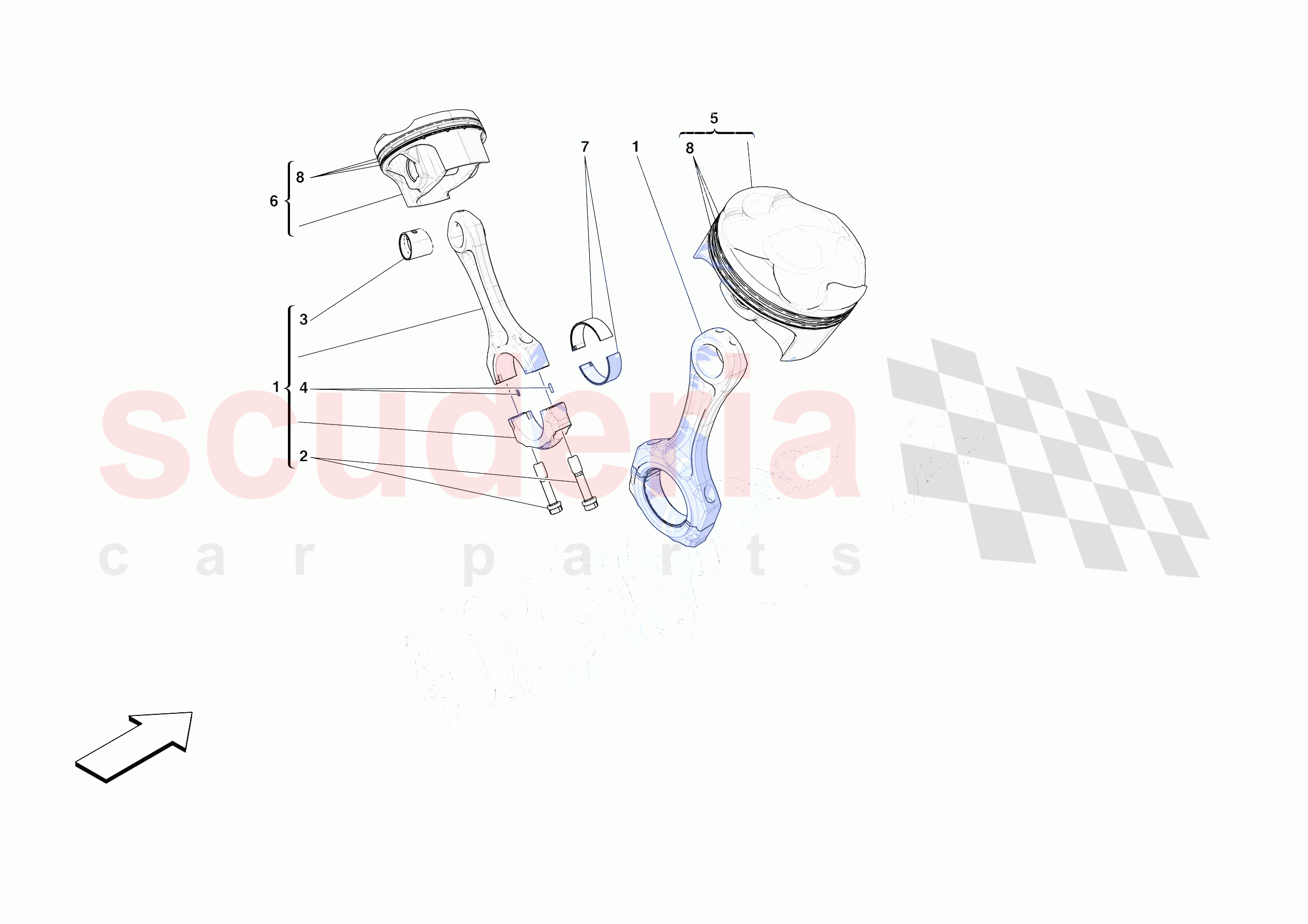 PISTONS AND CONNECTING RODS of Ferrari Ferrari 812 Competizione A Europe