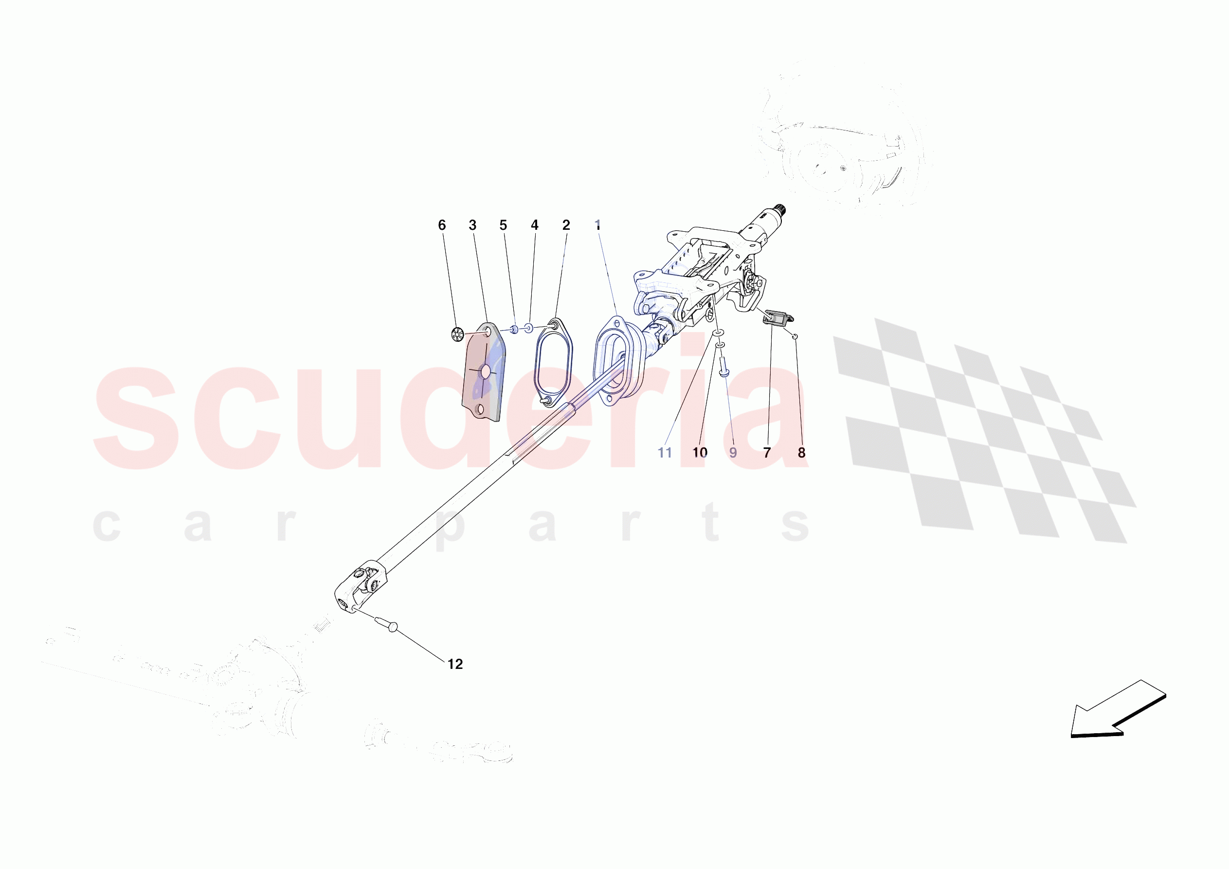 STEERING WHEEL AND STEERING SYSTEM - STEERING COLUMN of Ferrari Ferrari 812 Competizione A Europe