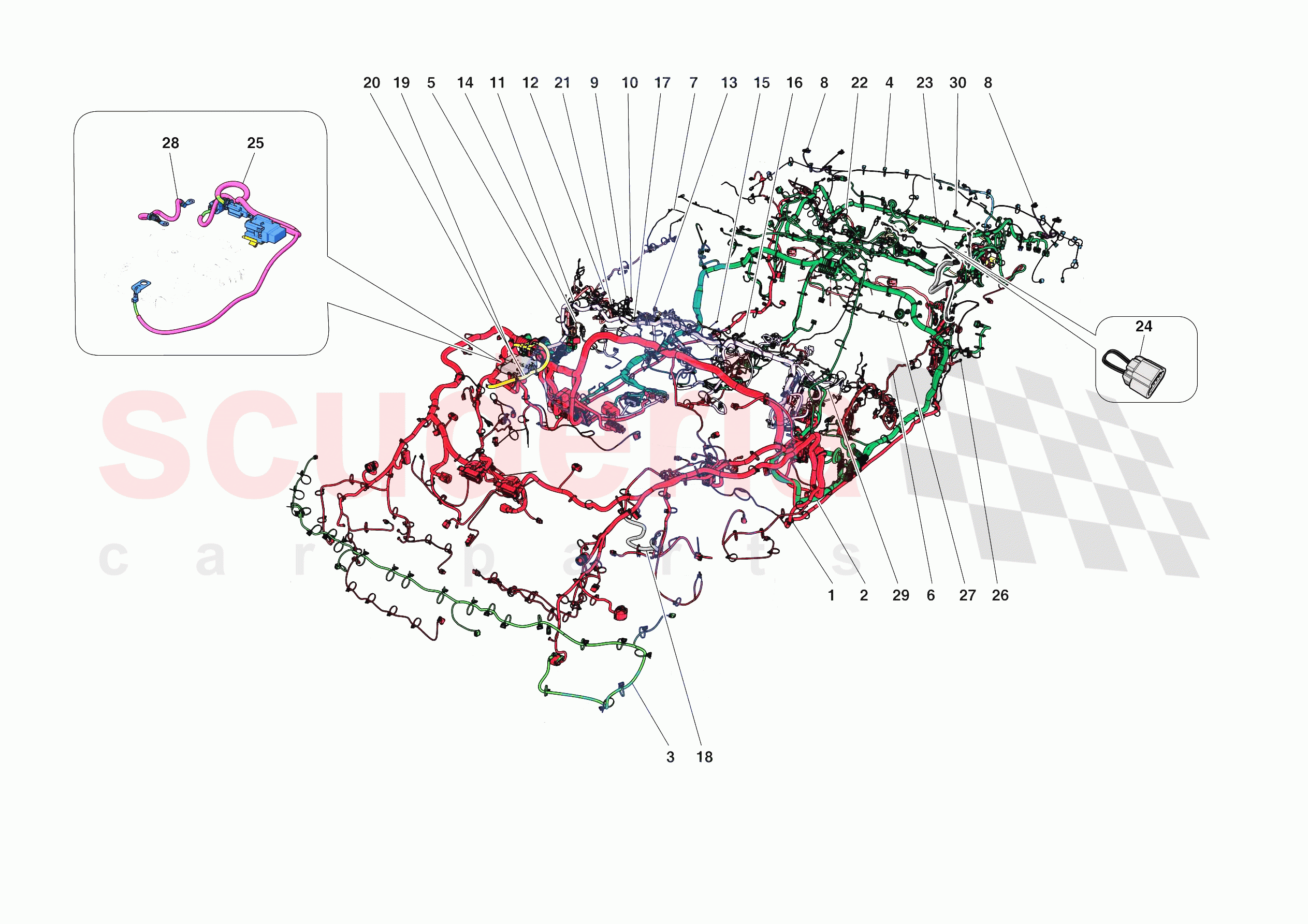 LOW VOLTAGE WIRING HARNESSES of Ferrari Ferrari 812 Competizione A Europe
