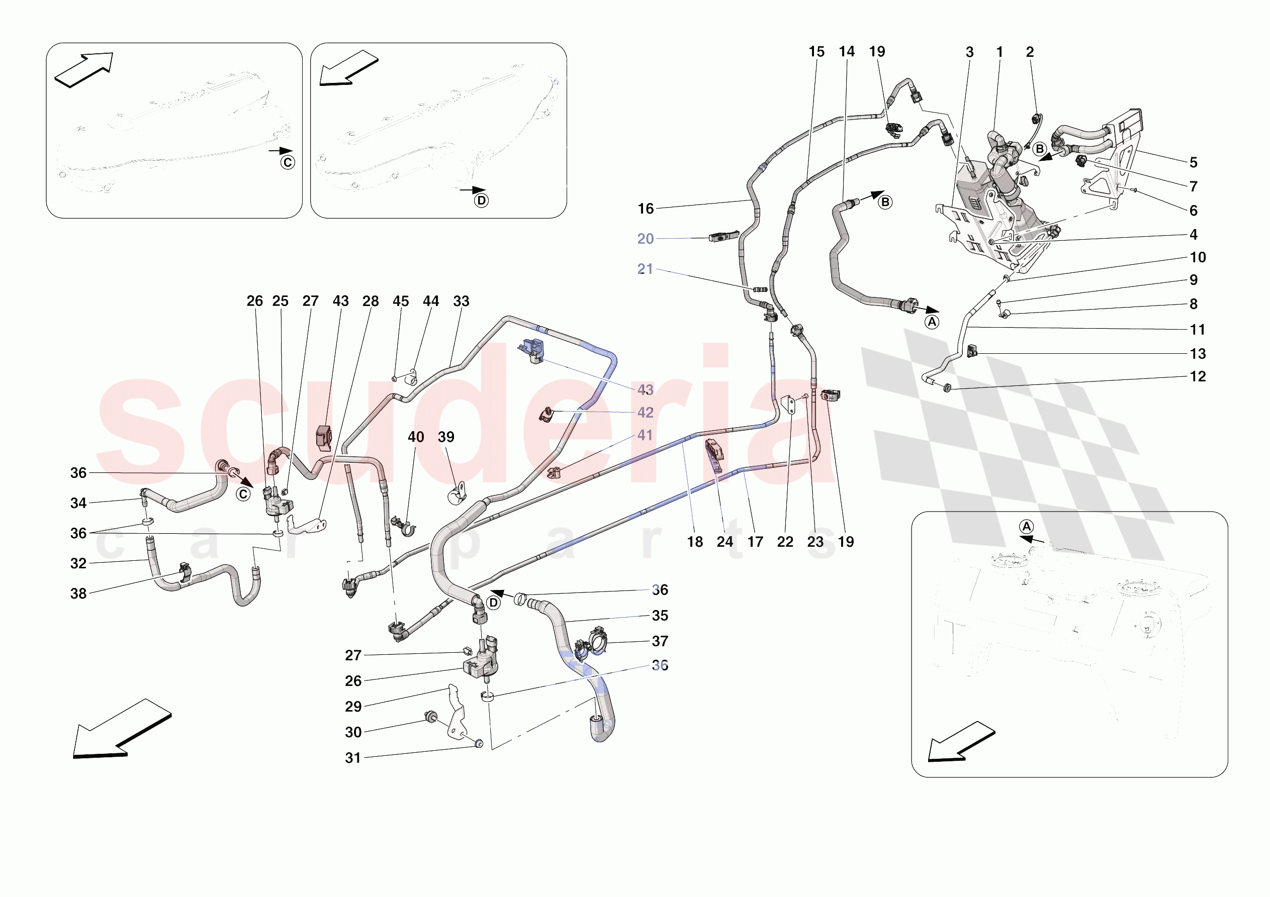 EVAPORATIVE EMISSIONS CONTROL SYSTEM of Ferrari Ferrari 812 Competizione A Europe RH