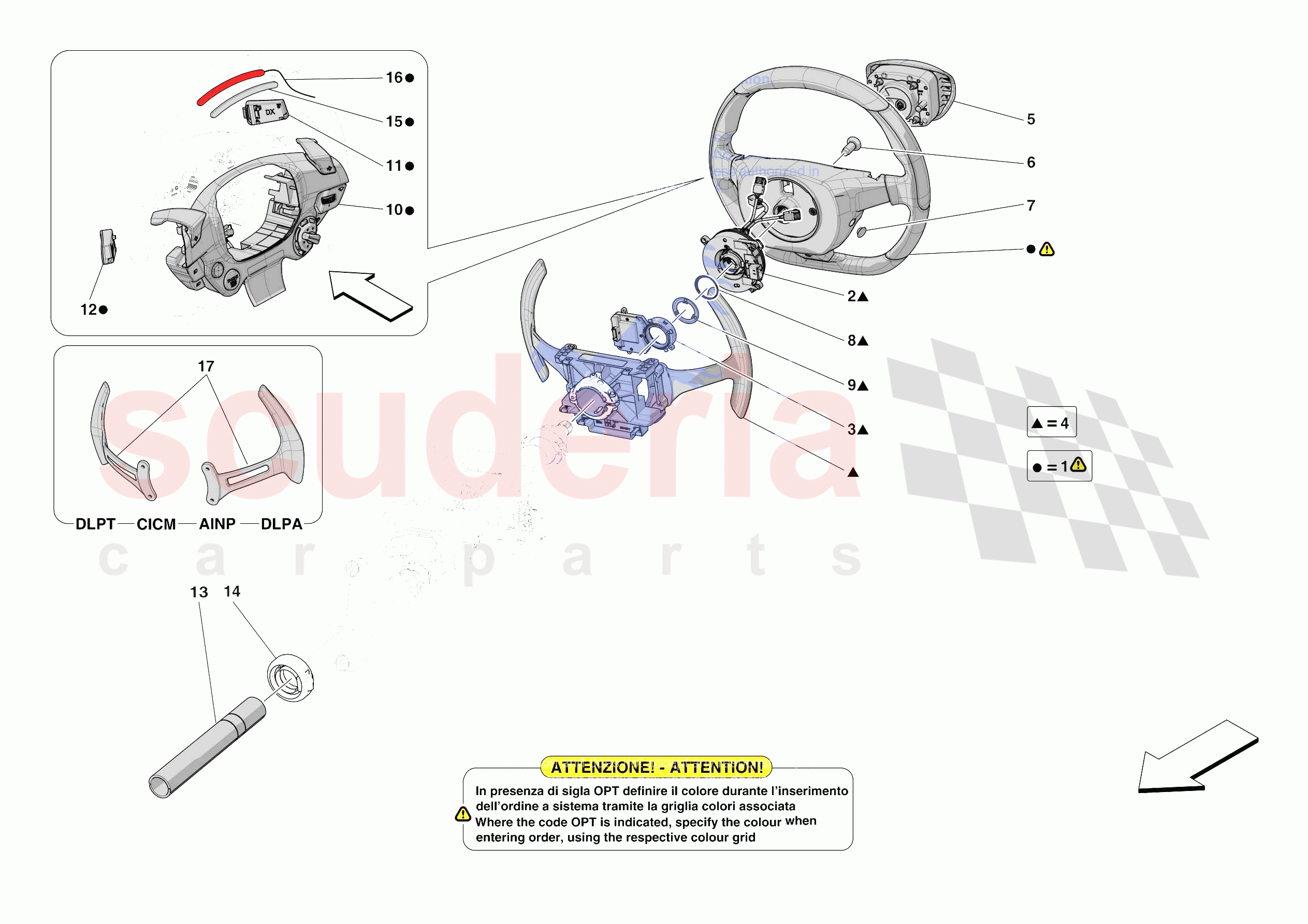 STEERING WHEEL AND STEERING SYSTEM - STEERING WHEEL AND AIRBAG of Ferrari Ferrari 812 Competizione A Europe RH