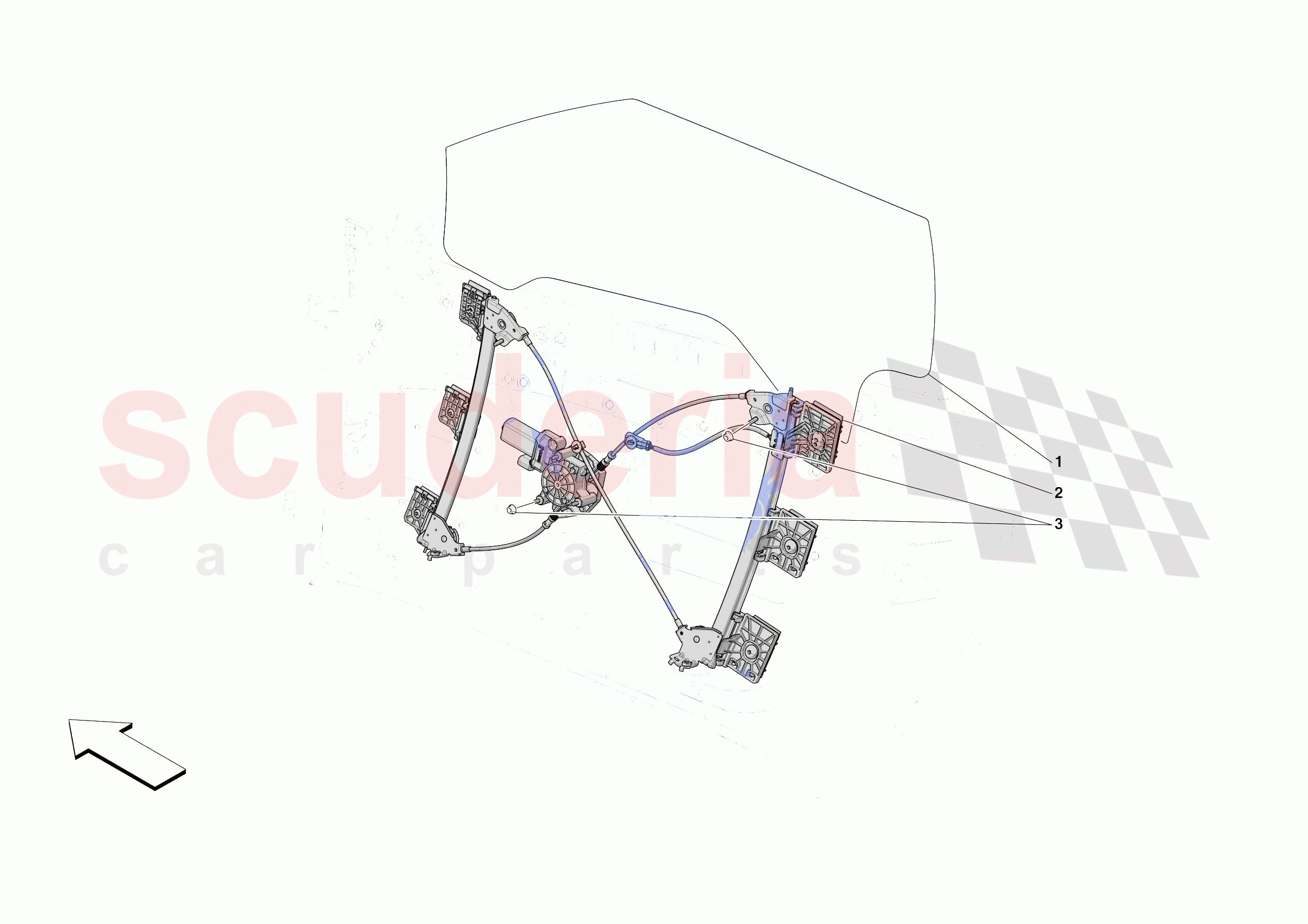 DOORS - WINDOW AND WINDOW LIFTER of Ferrari Ferrari 812 Competizione A Europe RH