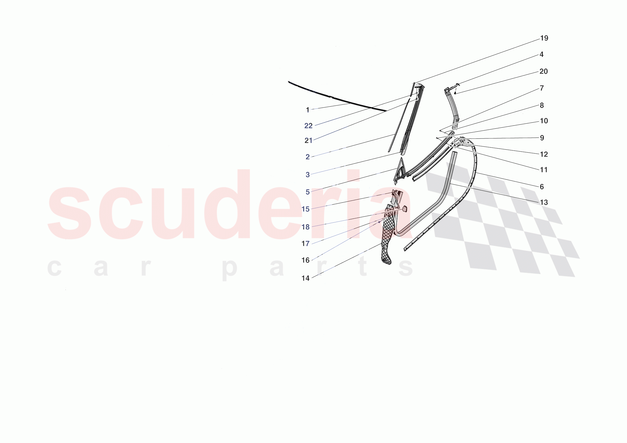 DOOR SEALS of Ferrari Ferrari 812 Competizione A Europe RH