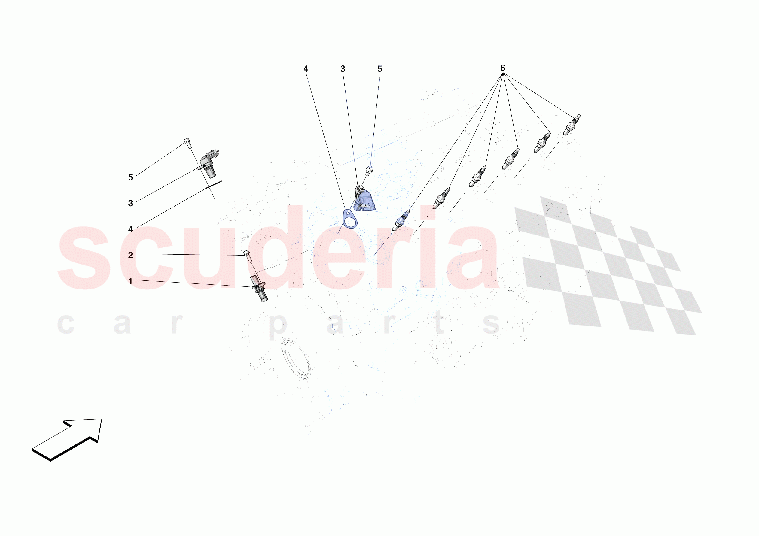 IGNITION COIL, SPARK PLUGS AND SENSORS of Ferrari Ferrari 812 Competizione A USA