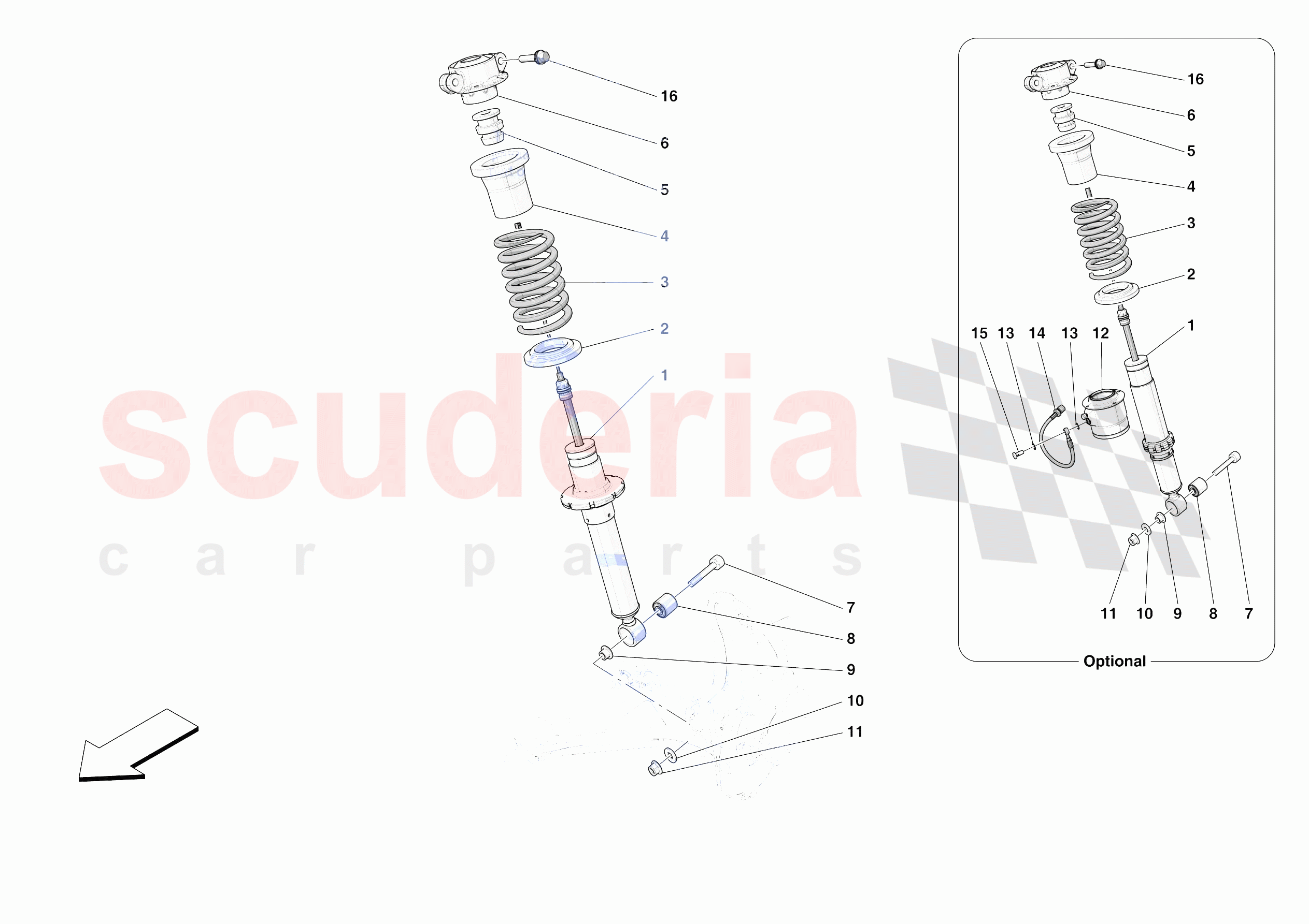 FRONT SUSPENSION - SHOCK ABSORBERS of Ferrari Ferrari 812 Competizione A USA