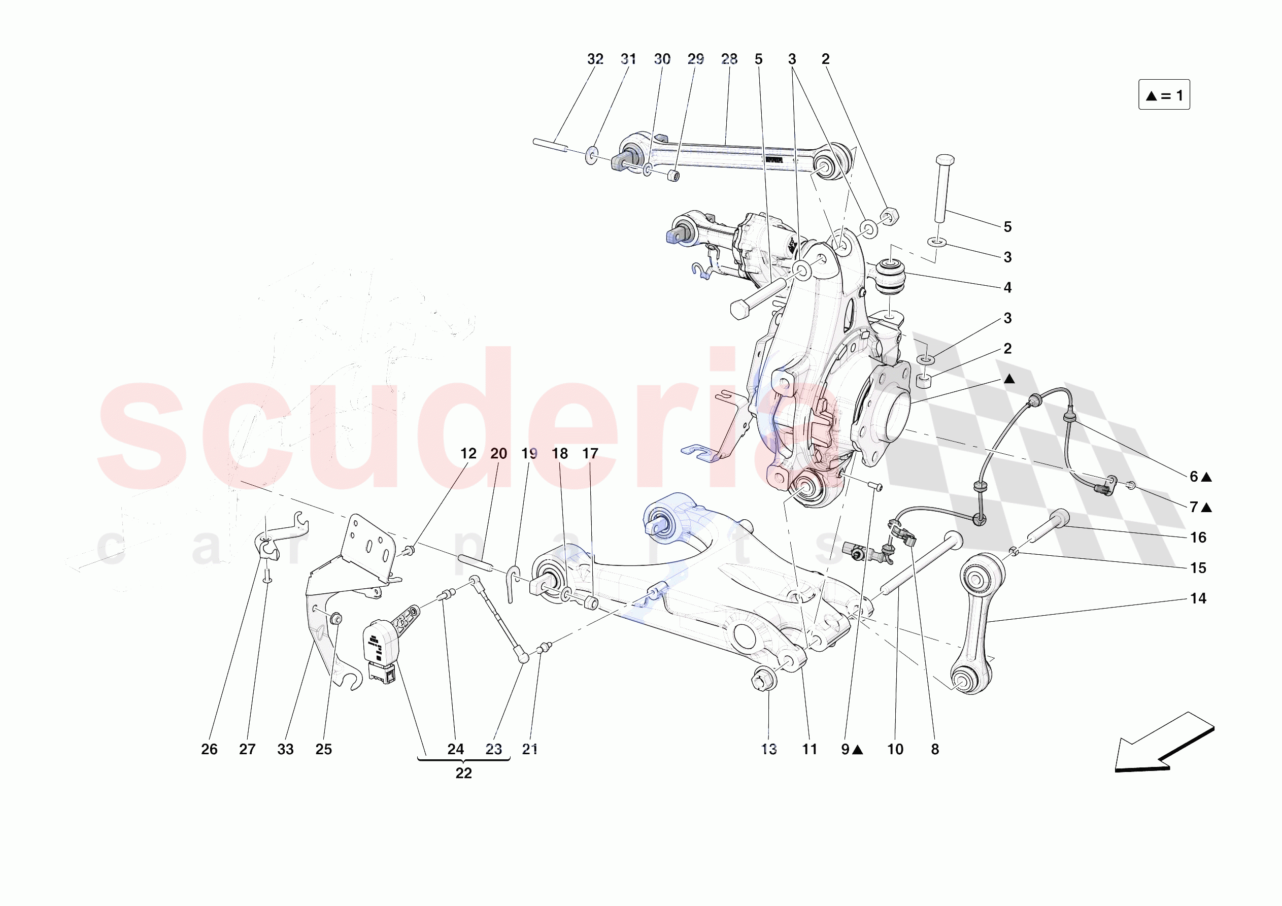 REAR SUSPENSION - ARMS of Ferrari Ferrari 812 Competizione A USA