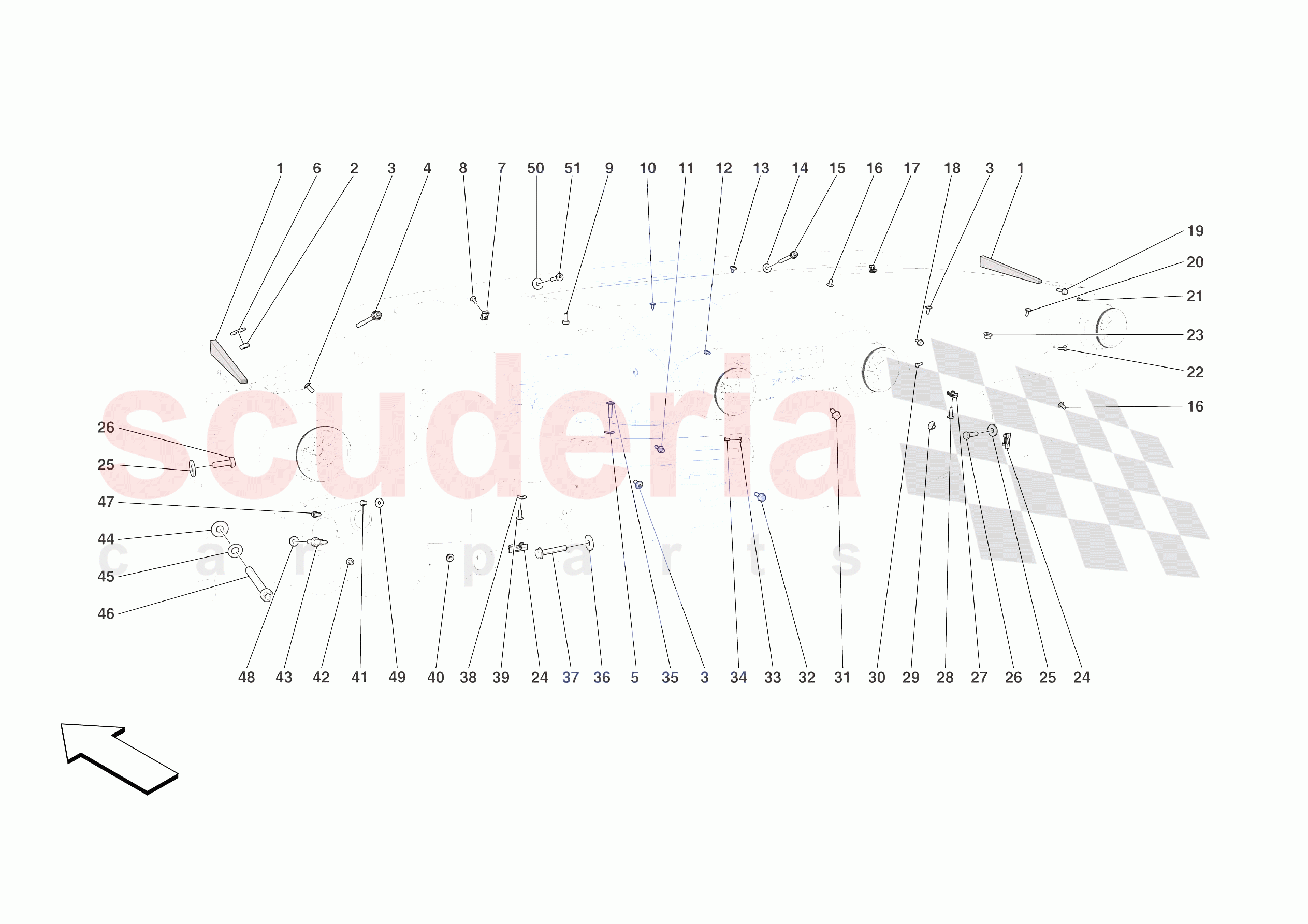 DASHBOARD - FASTENERS of Ferrari Ferrari 812 Competizione A USA