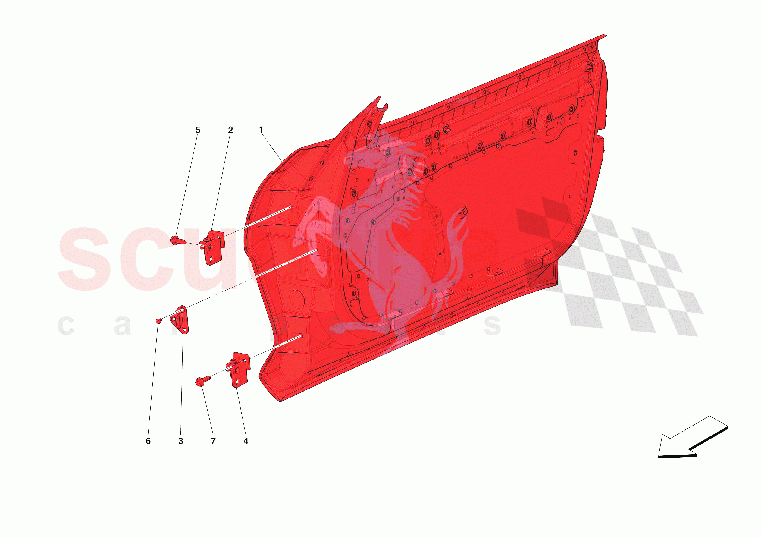 FRONT DOOR SUBSTRUCTURE of Ferrari Ferrari 812 Competizione Europe RH