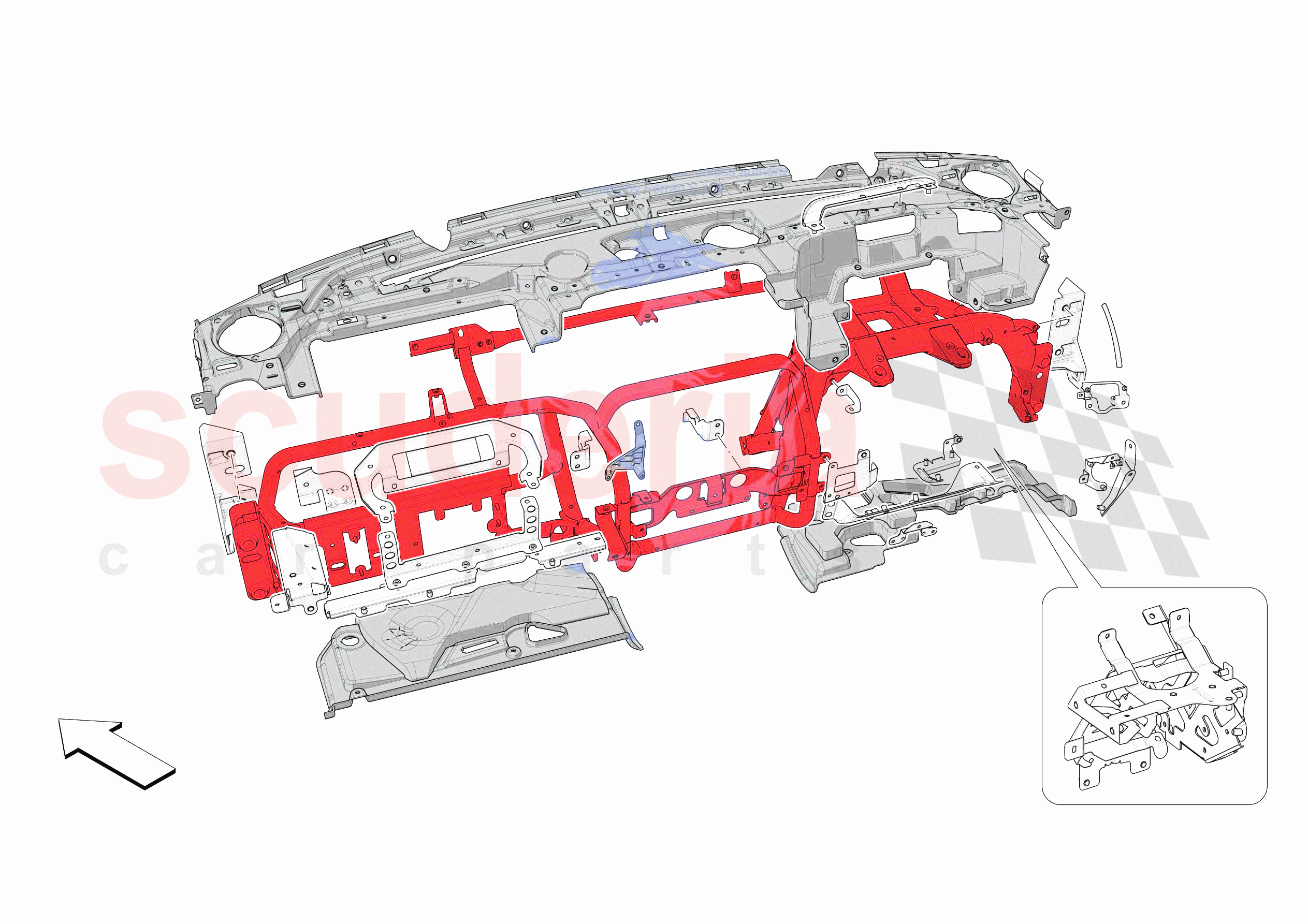 DASHBOARD - SUBSTRUCTURE -APPLICABLE FOR RHD- of Ferrari Ferrari 812 Competizione Europe RH