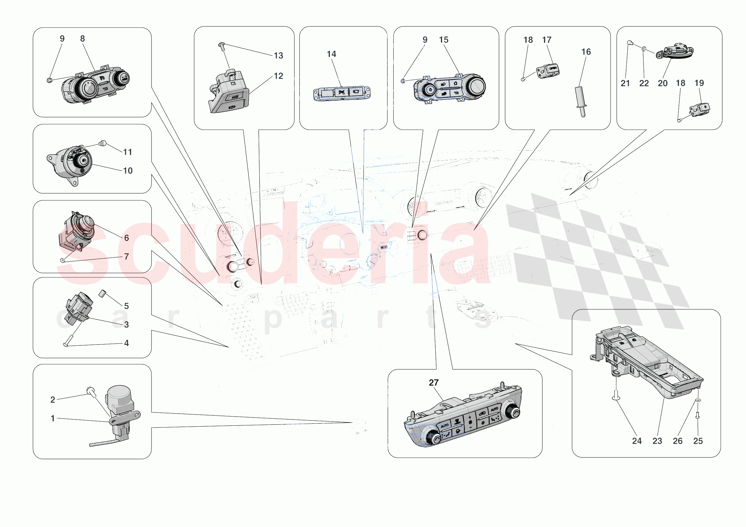 OTHER ELECTRICAL CONTROLS of Ferrari Ferrari 812 Competizione Europe RH