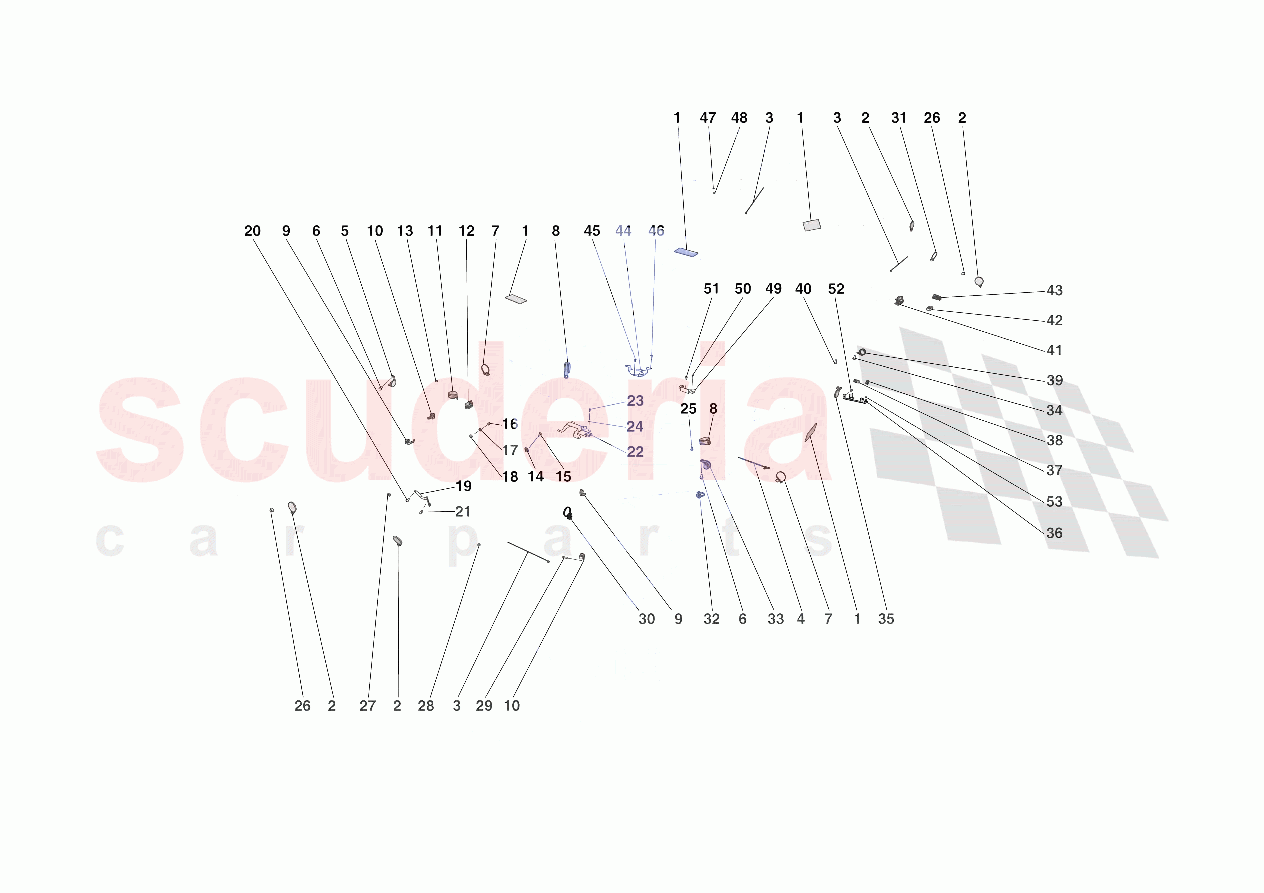 VARIOUS FASTENINGS FOR THE ELECTRICAL SYSTEM of Ferrari Ferrari 812 Competizione Europe RH
