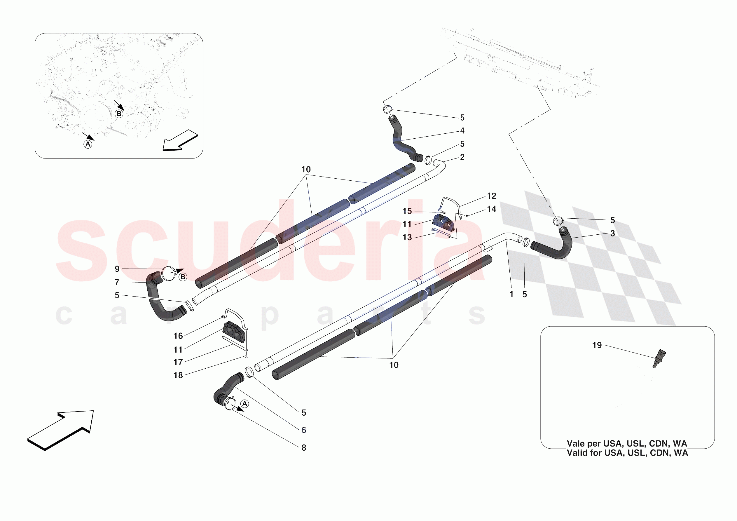 COOLING SYSTEM PIPES of Ferrari Ferrari Daytona SP3 Europe
