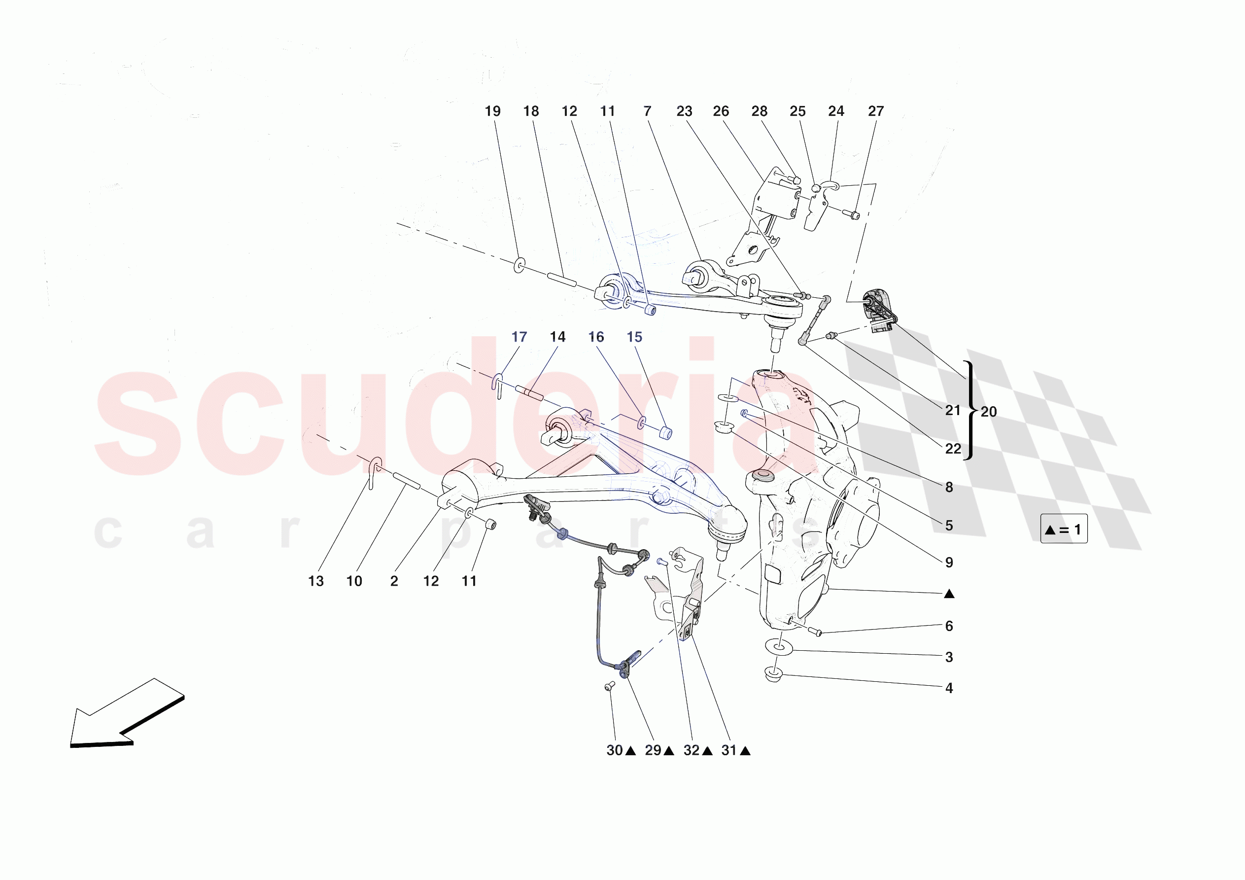 FRONT SUSPENSION - ARMS of Ferrari Ferrari Daytona SP3 Europe
