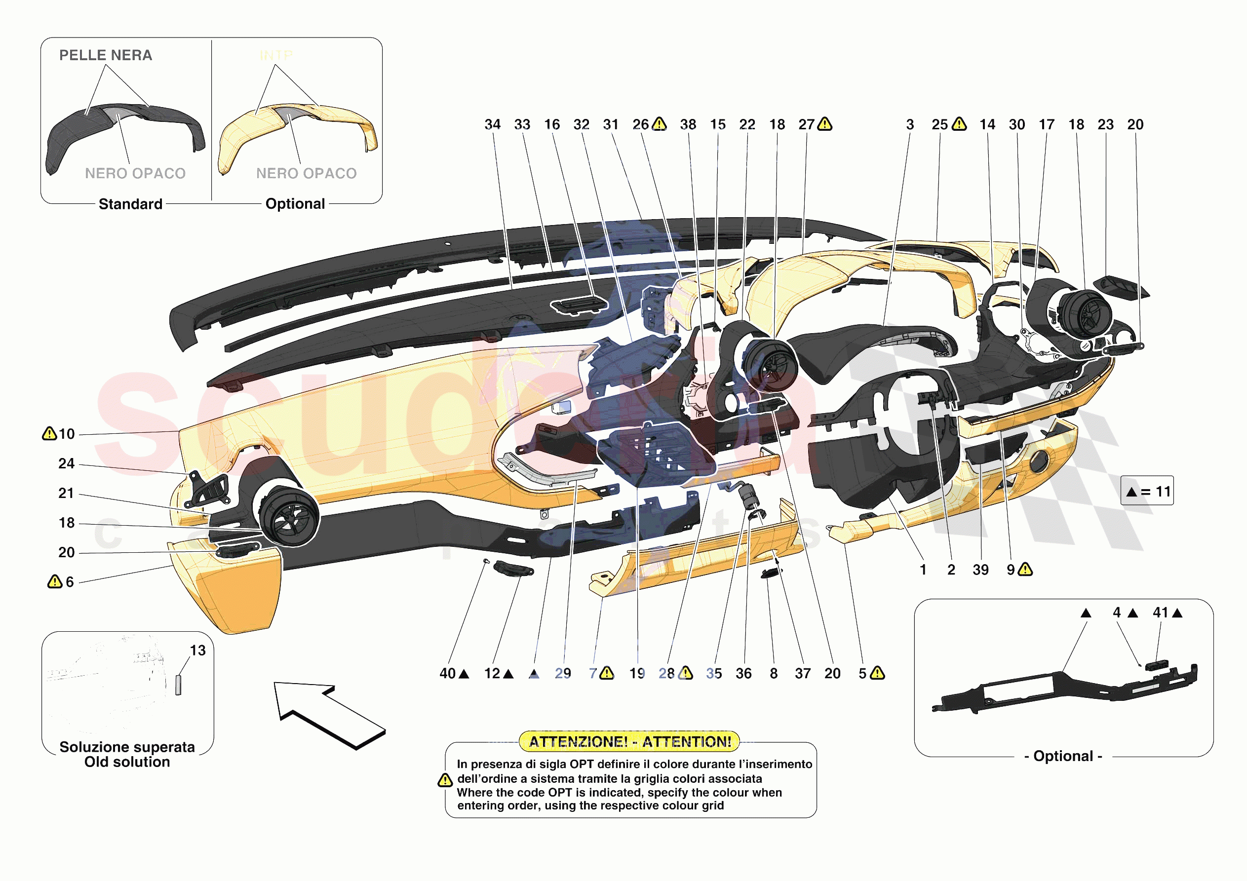 DASHBOARD - TRIM -APPLICABLE FOR RHD- of Ferrari Ferrari F8 Spider Europe