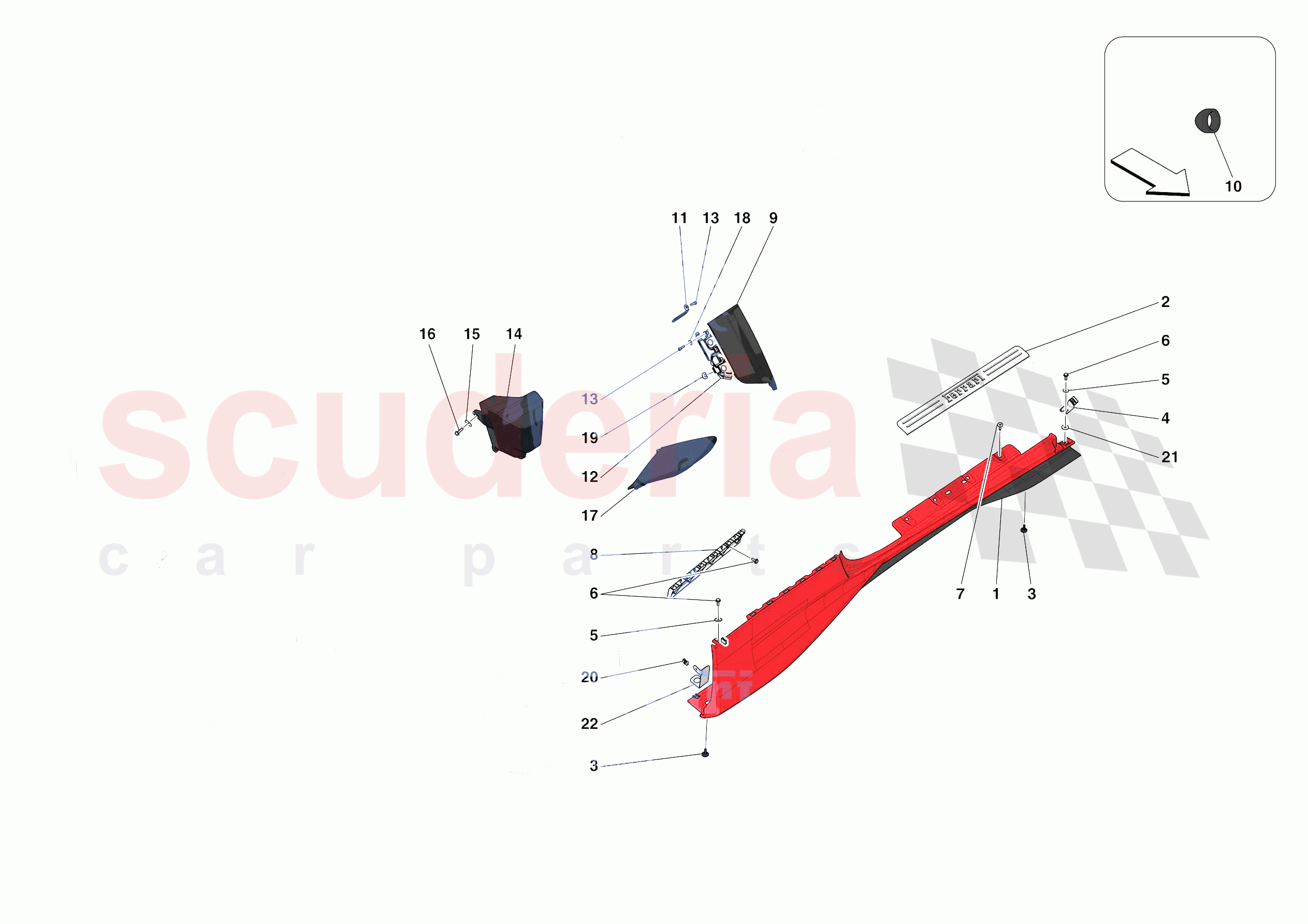 EXTERNAL LATERAL TRIM of Ferrari Ferrari F8 Spider Europe