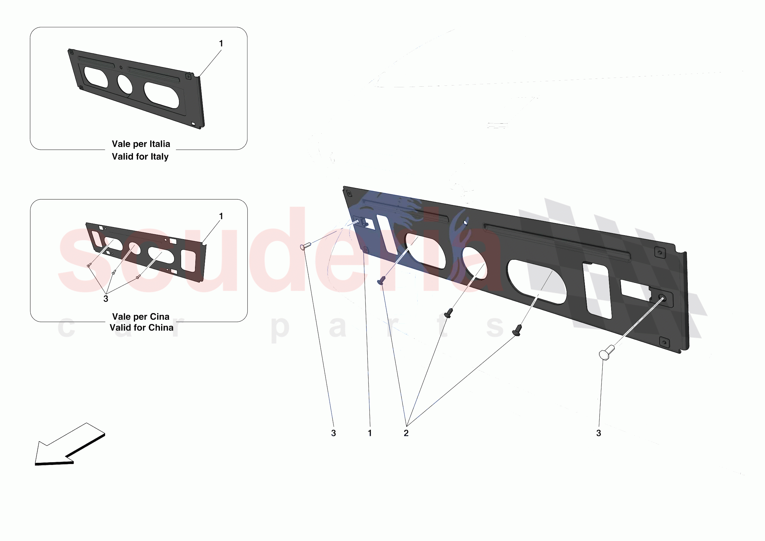 INSTALLING FRONT LICENCE PLATE of Ferrari Ferrari F8 Spider Europe RH